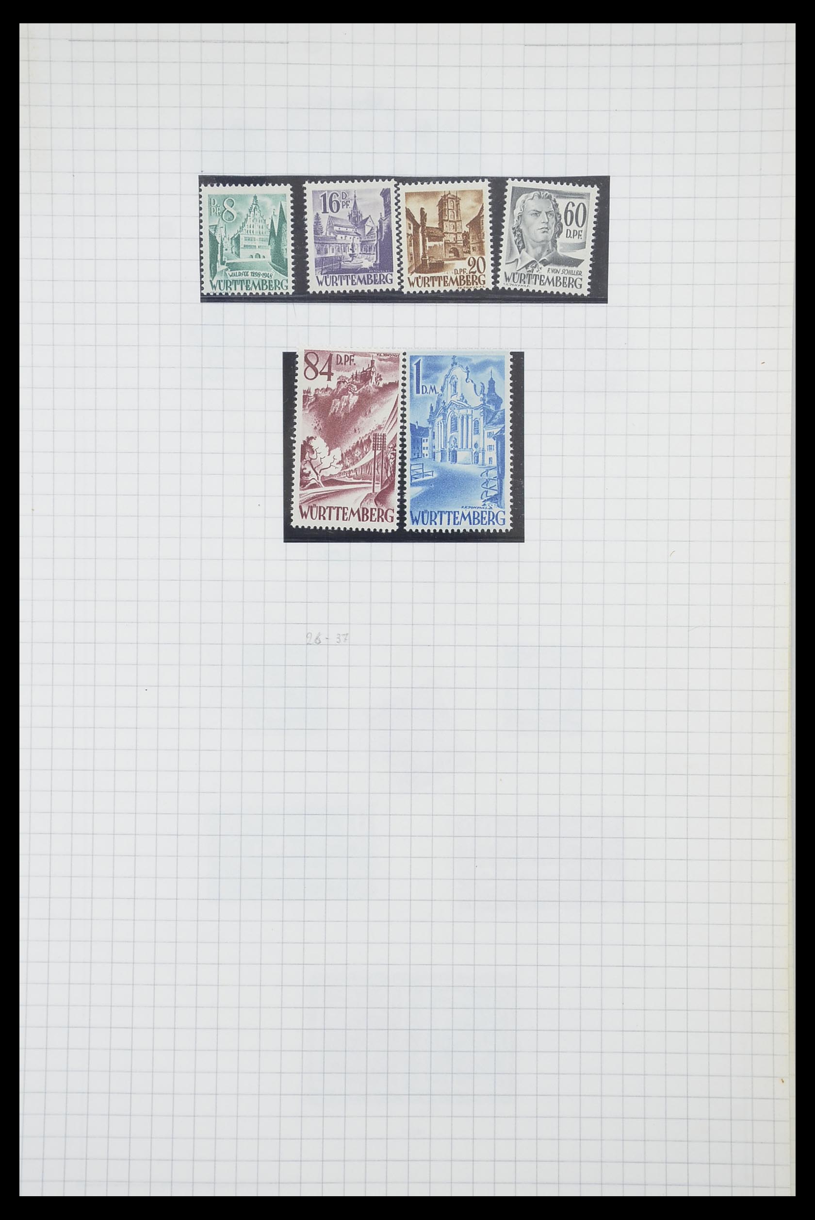33864 022 - Postzegelverzameling 33864 Franse Zone 1945-1949.