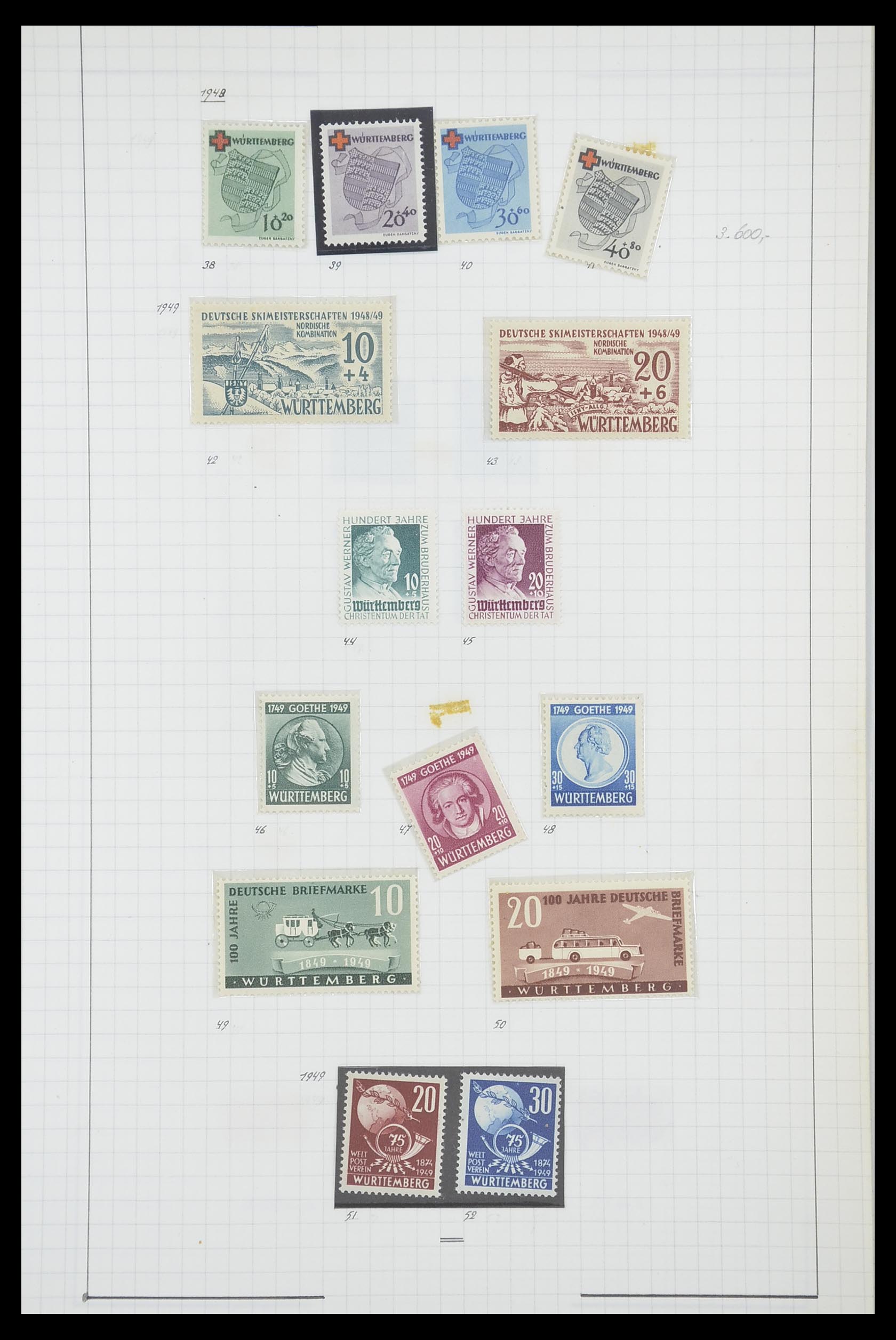 33864 023 - Postzegelverzameling 33864 Franse Zone 1945-1949.