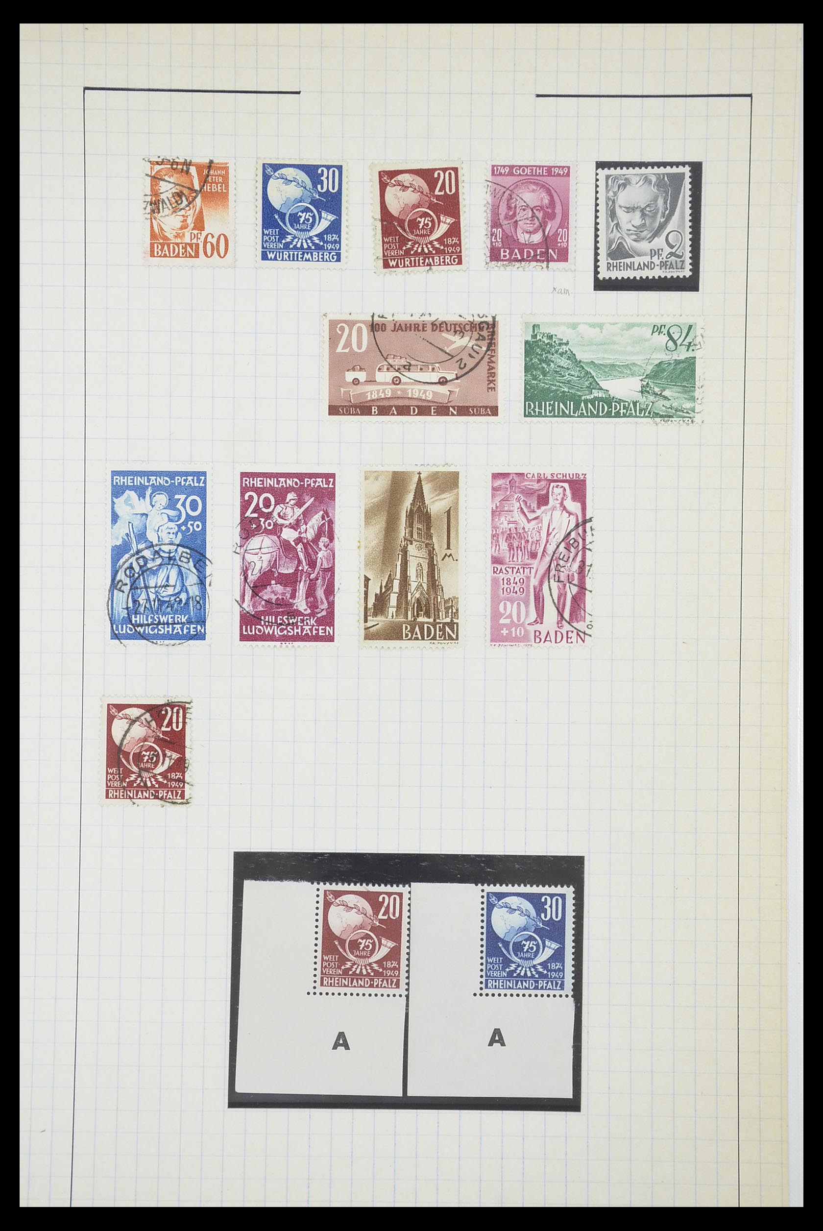 33864 027 - Postzegelverzameling 33864 Franse Zone 1945-1949.