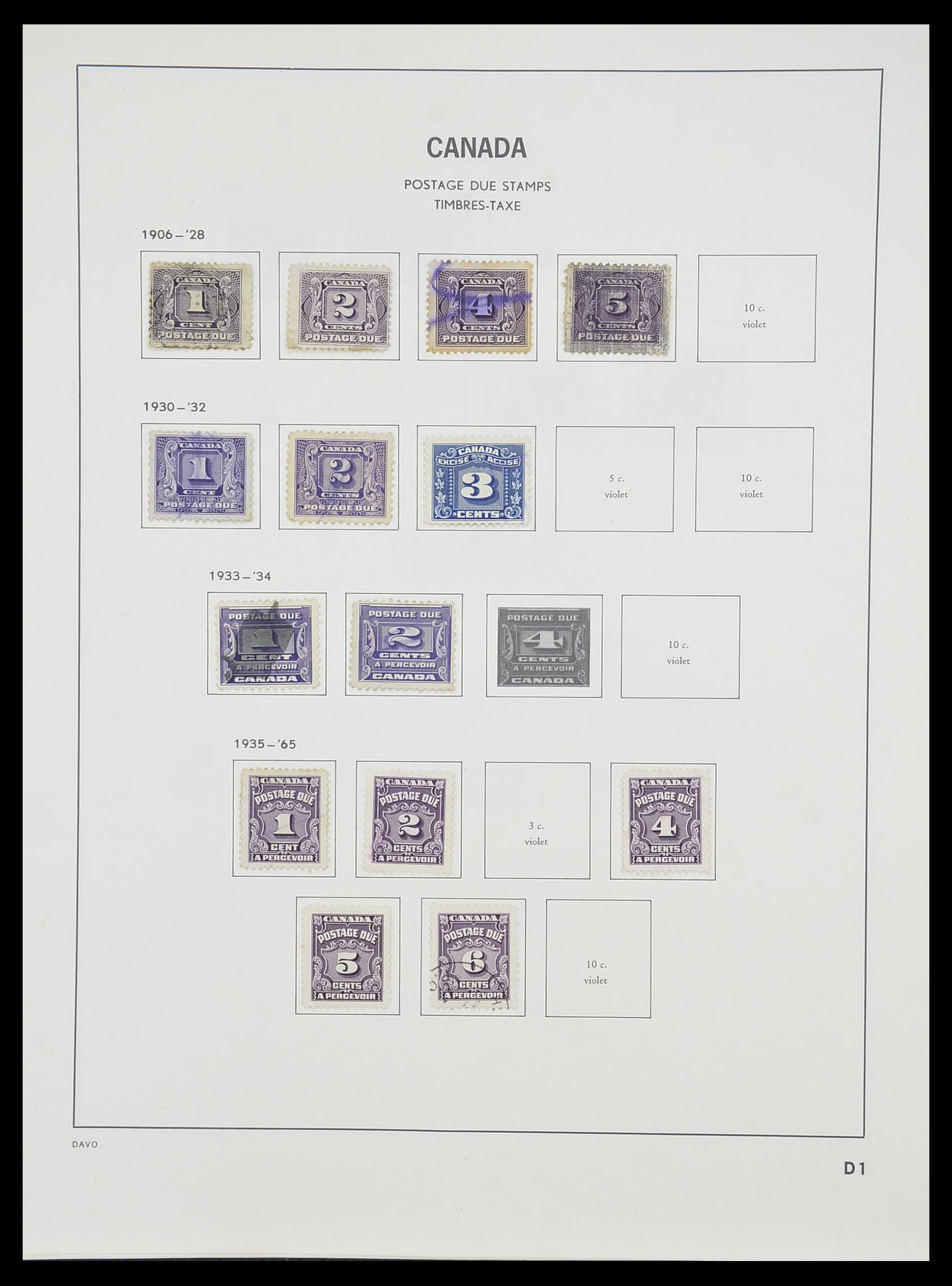 33866 050 - Postzegelverzameling 33866 Canada 1859-1974.