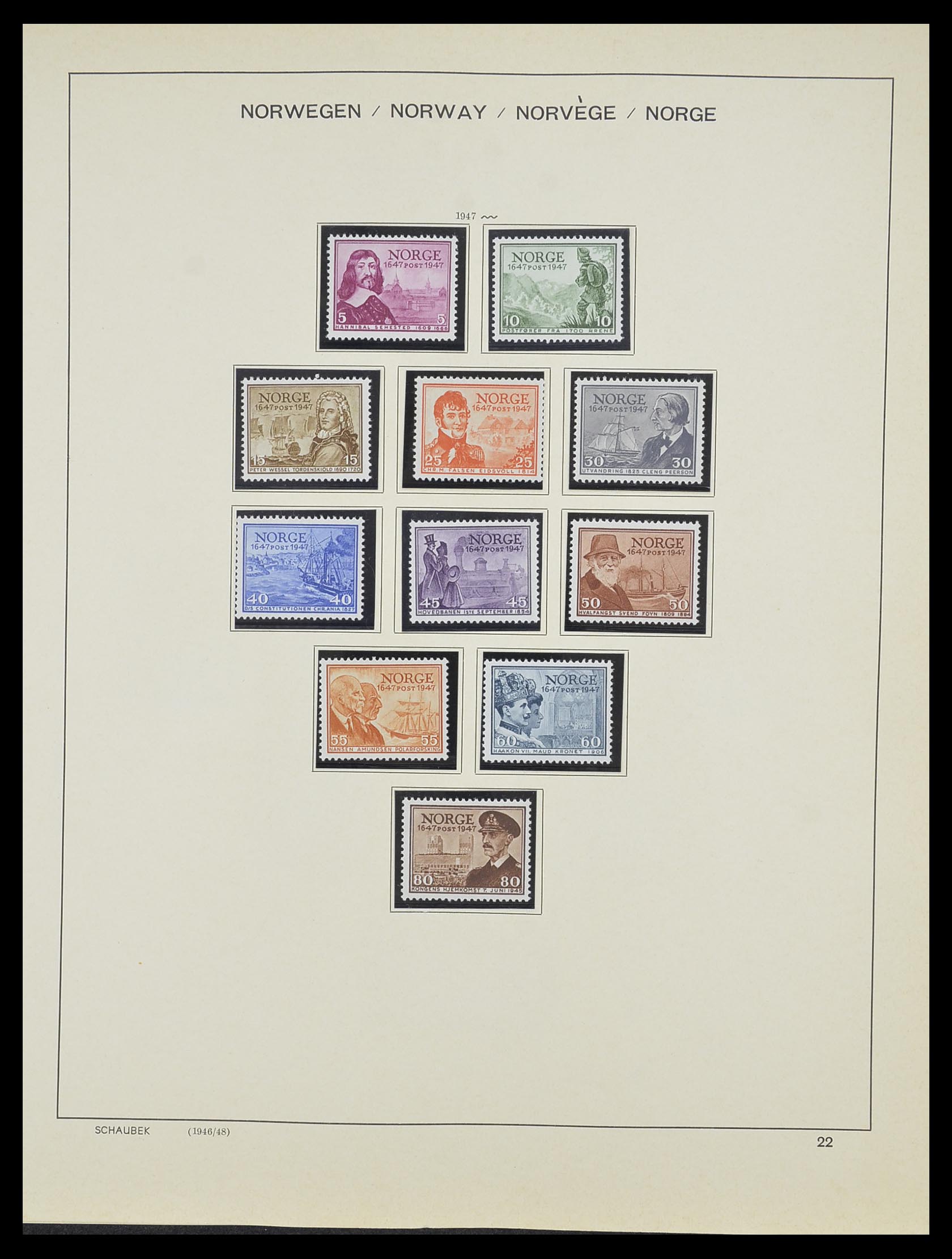 33872 006 - Postzegelverzameling 33872 Noorwegen 1878-1995.