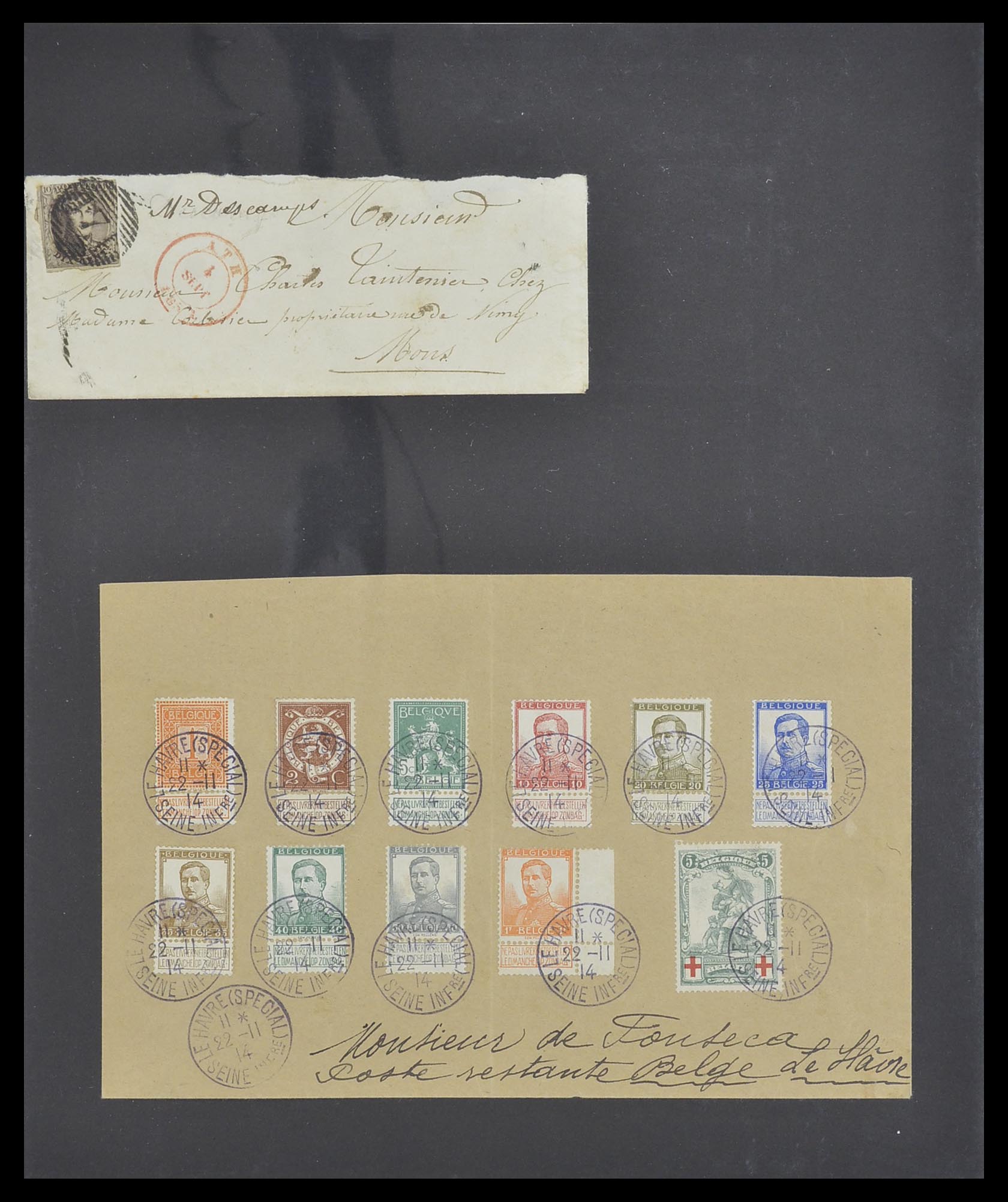 33881 001 - Postzegelverzameling 33881 België brieven 1914-1972.