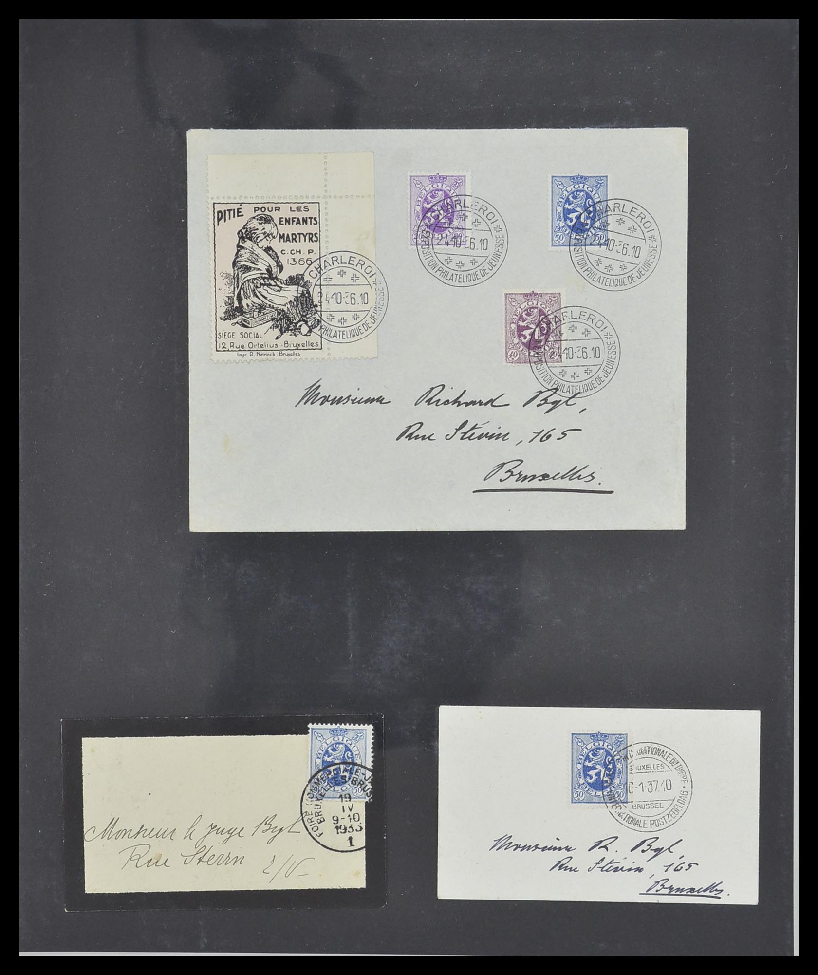 33881 004 - Postzegelverzameling 33881 België brieven 1914-1972.