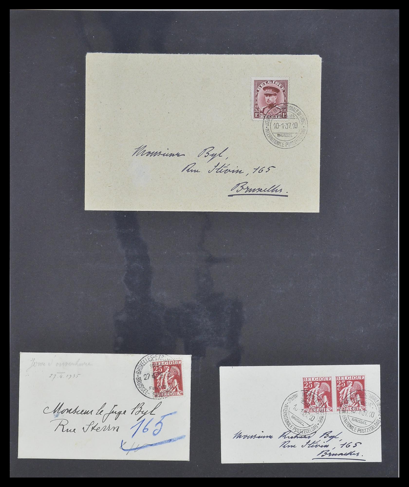 33881 005 - Postzegelverzameling 33881 België brieven 1914-1972.
