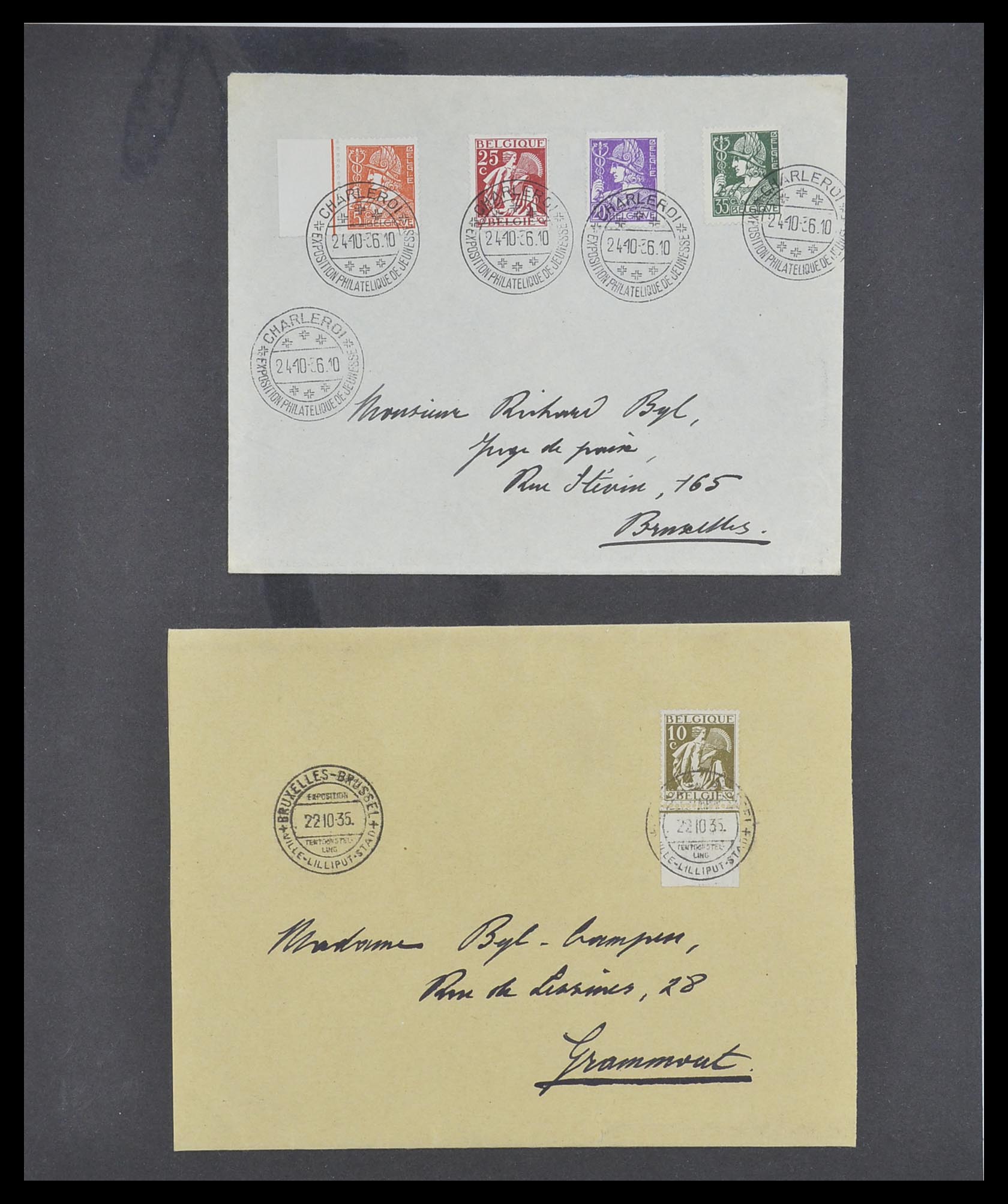 33881 006 - Postzegelverzameling 33881 België brieven 1914-1972.