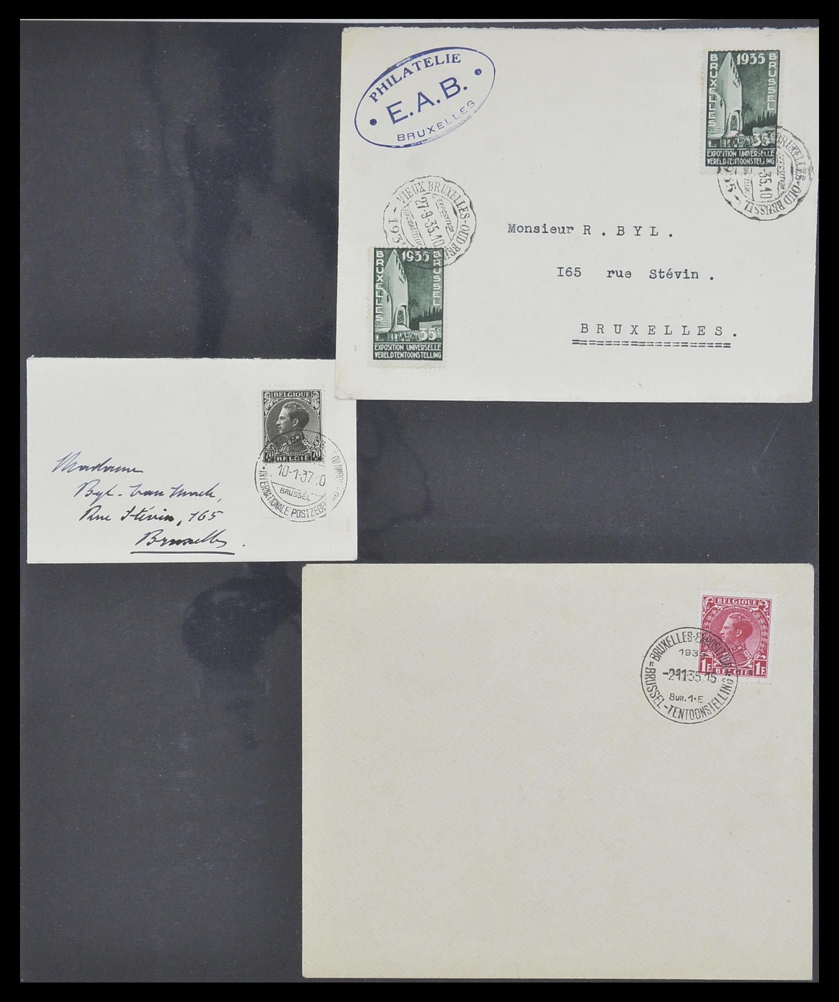 33881 007 - Postzegelverzameling 33881 België brieven 1914-1972.