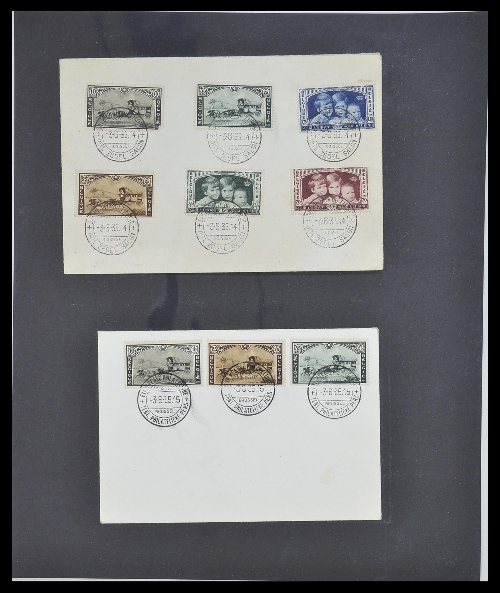 33881 009 - Postzegelverzameling 33881 België brieven 1914-1972.