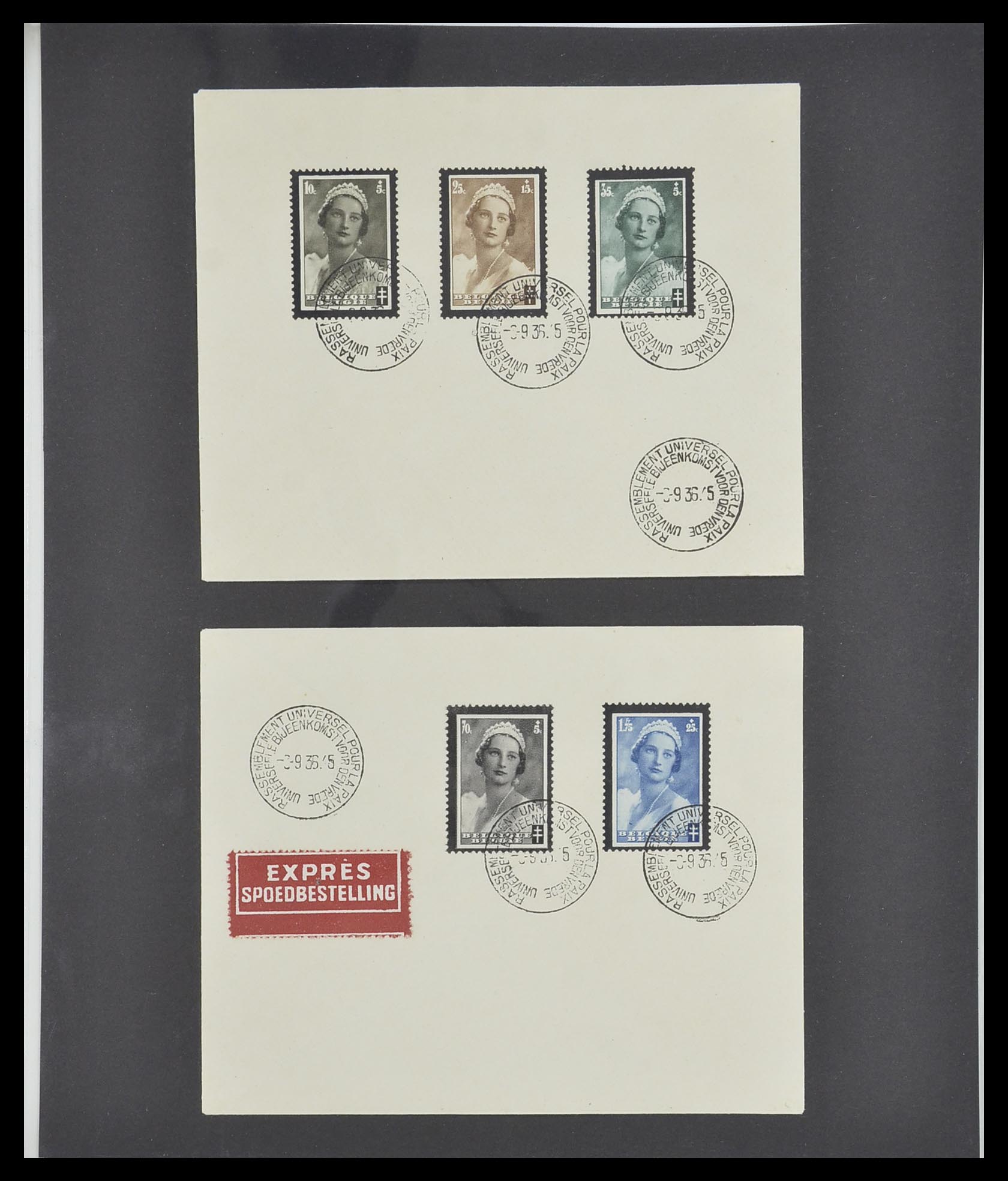 33881 012 - Postzegelverzameling 33881 België brieven 1914-1972.