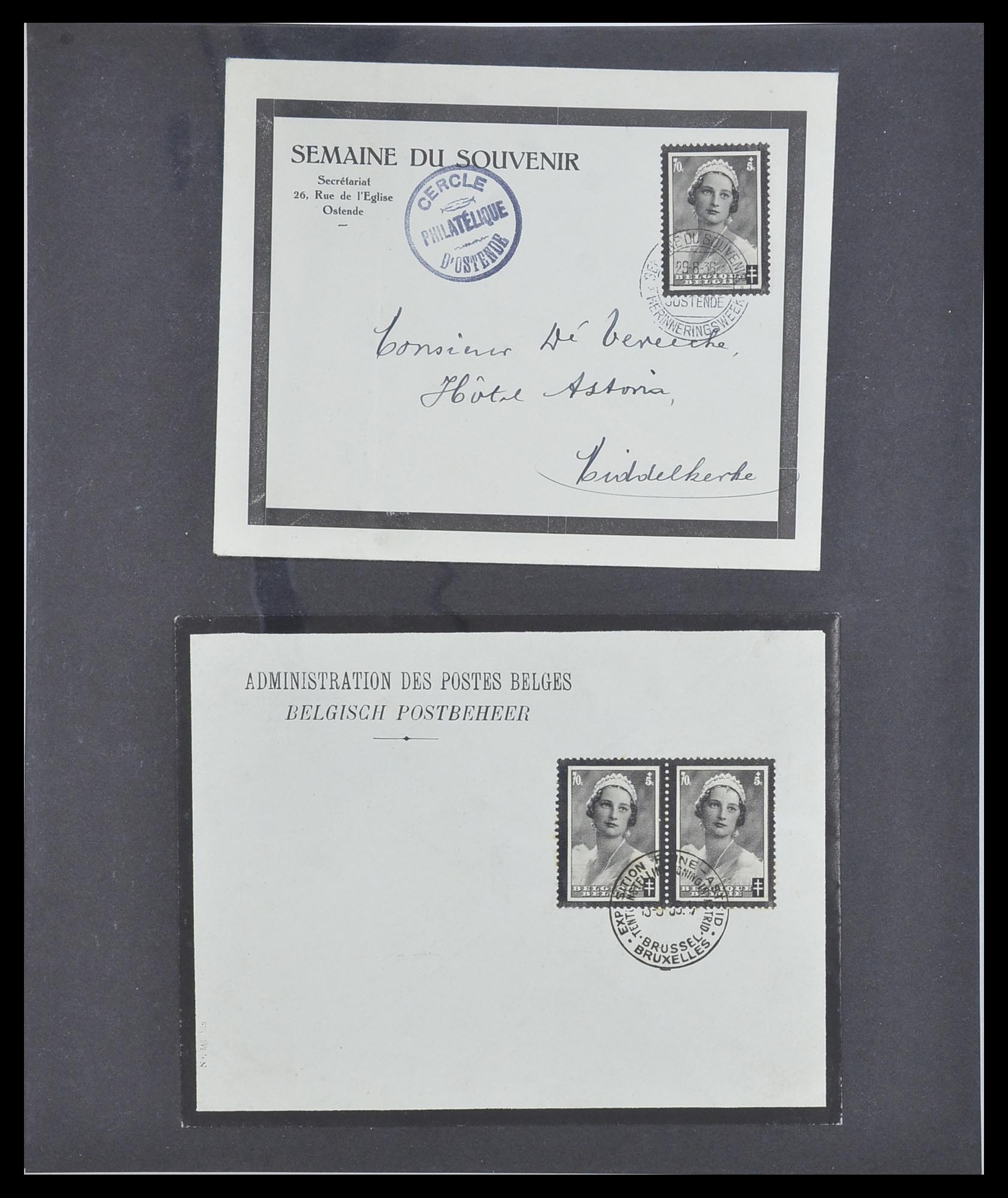 33881 014 - Postzegelverzameling 33881 België brieven 1914-1972.