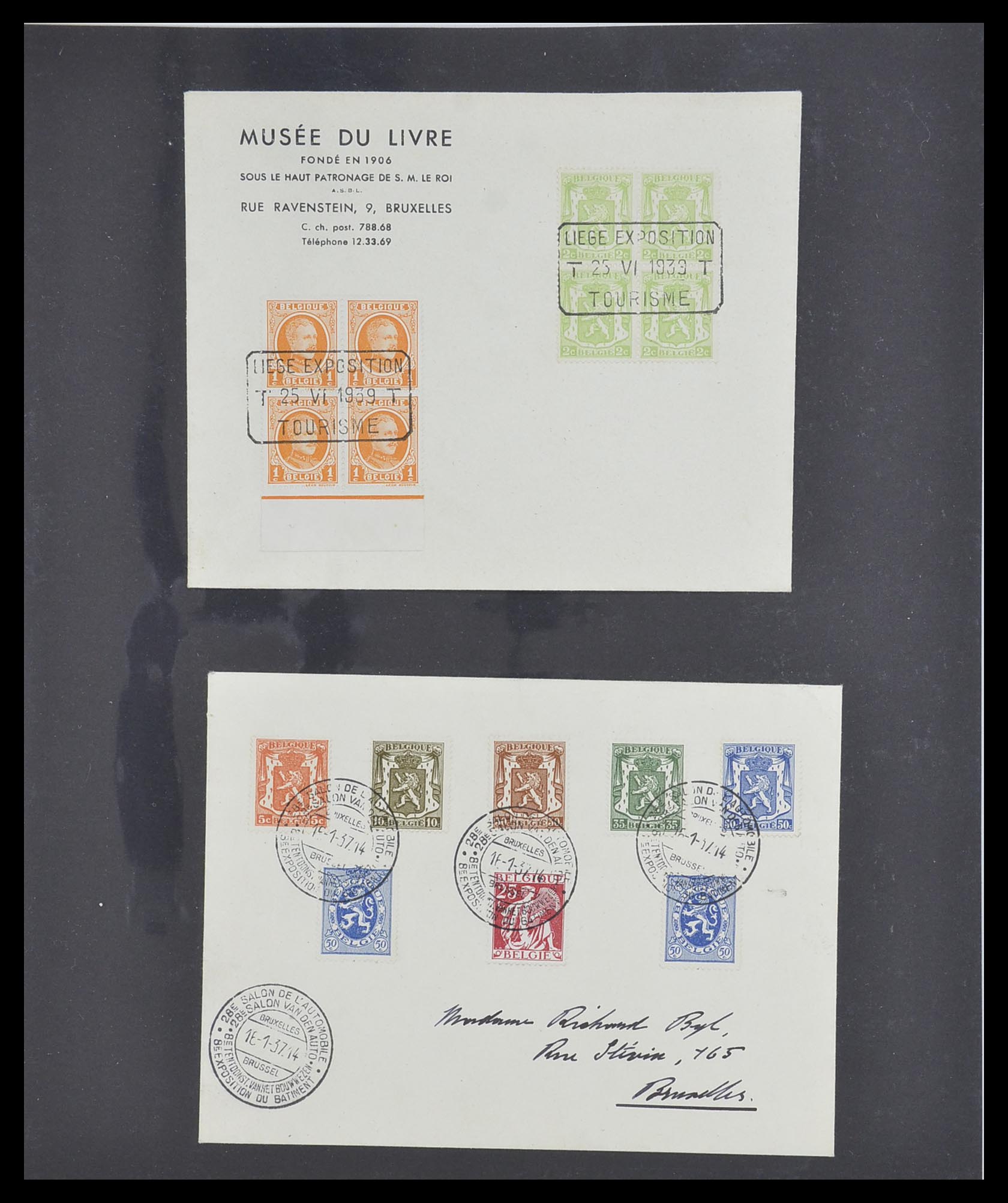 33881 015 - Postzegelverzameling 33881 België brieven 1914-1972.