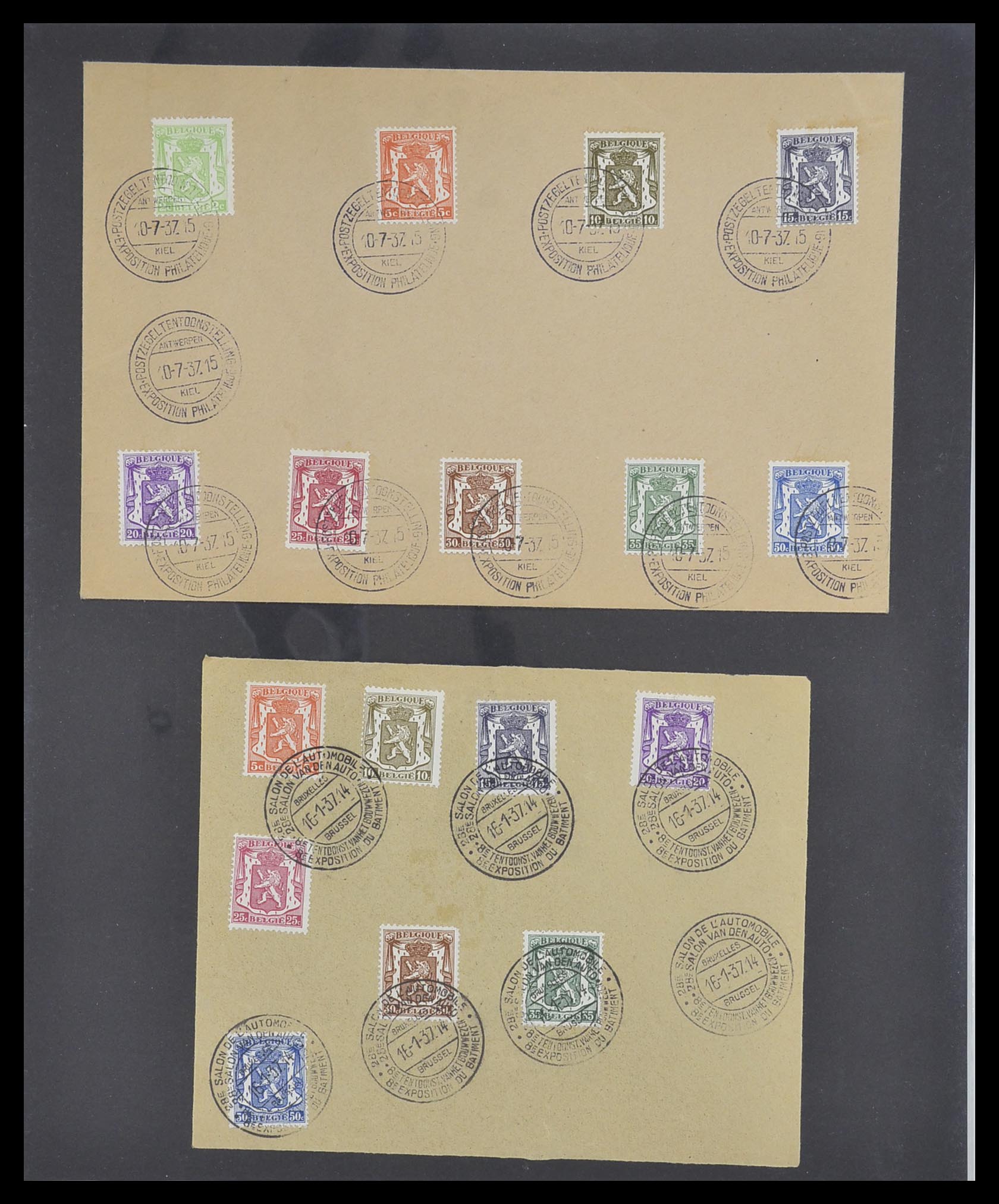 33881 017 - Postzegelverzameling 33881 België brieven 1914-1972.