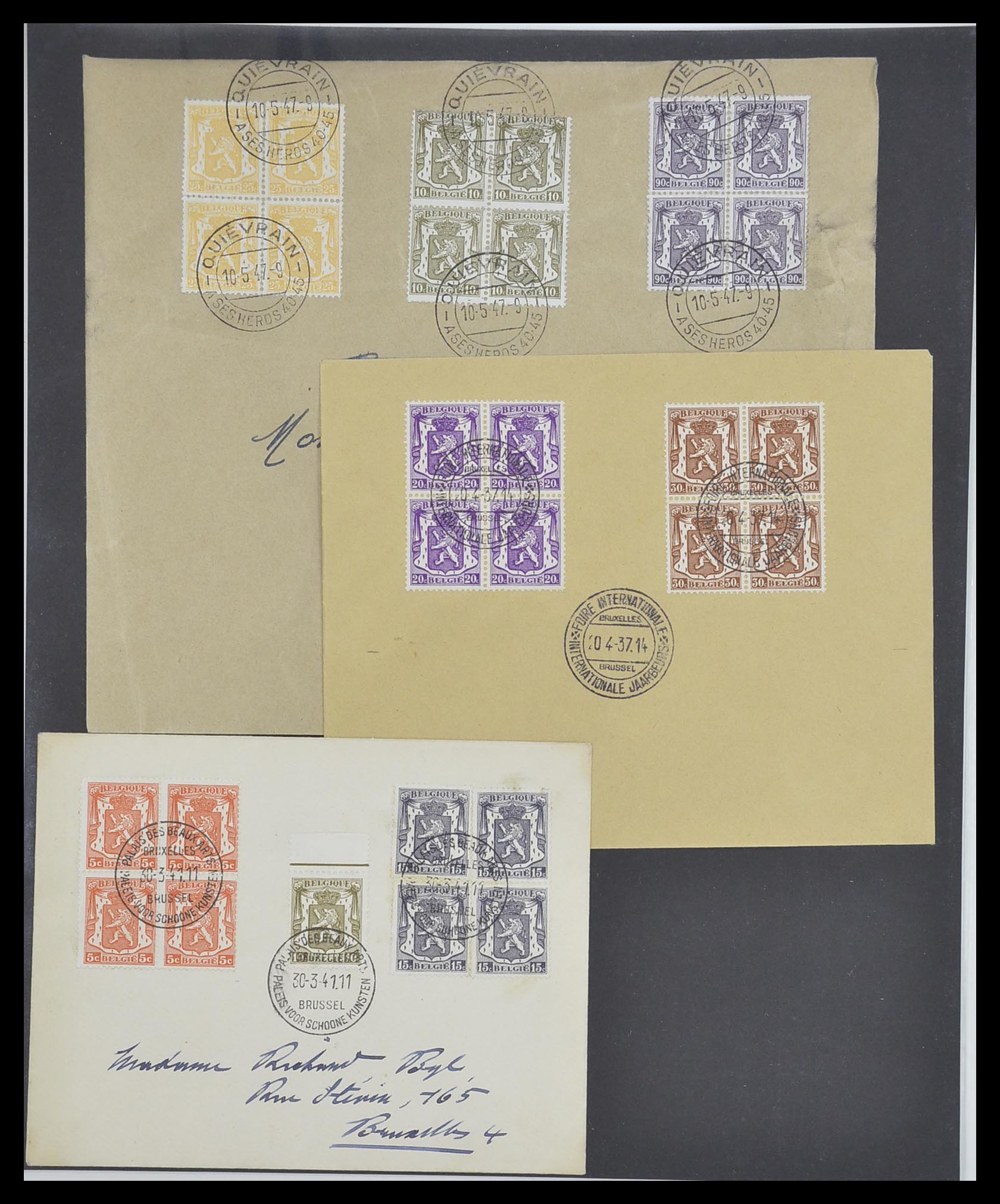 33881 018 - Postzegelverzameling 33881 België brieven 1914-1972.