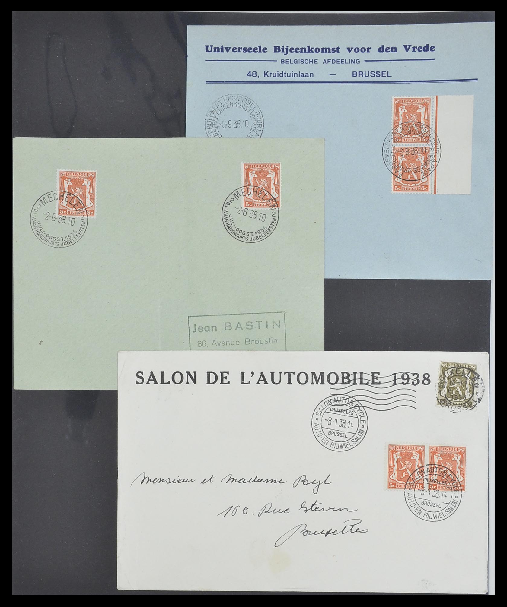 33881 019 - Postzegelverzameling 33881 België brieven 1914-1972.