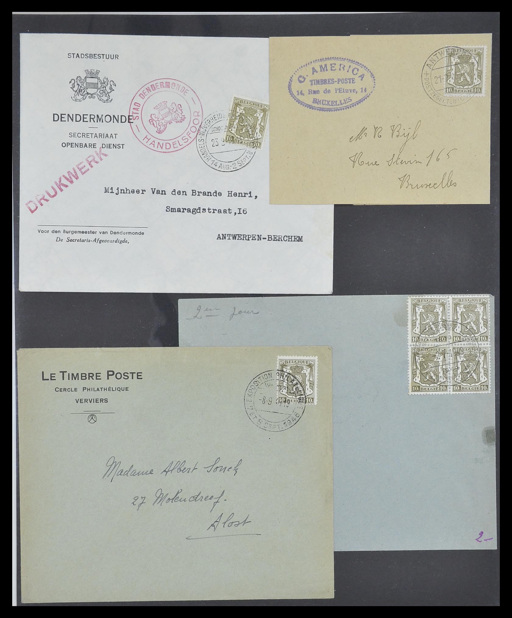 33881 020 - Postzegelverzameling 33881 België brieven 1914-1972.