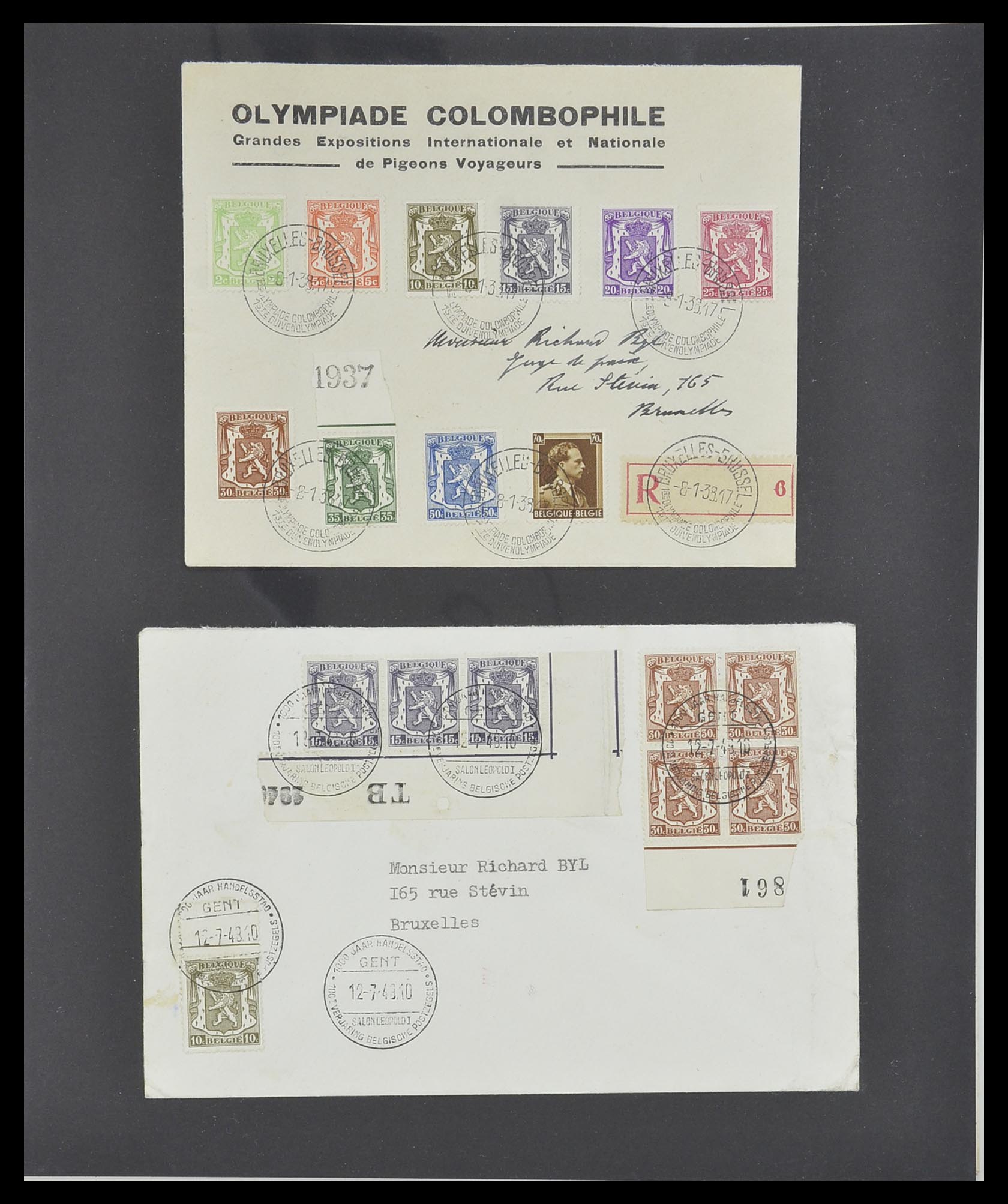 33881 021 - Stamp collection 33881 Belgium covers 1914-1972.