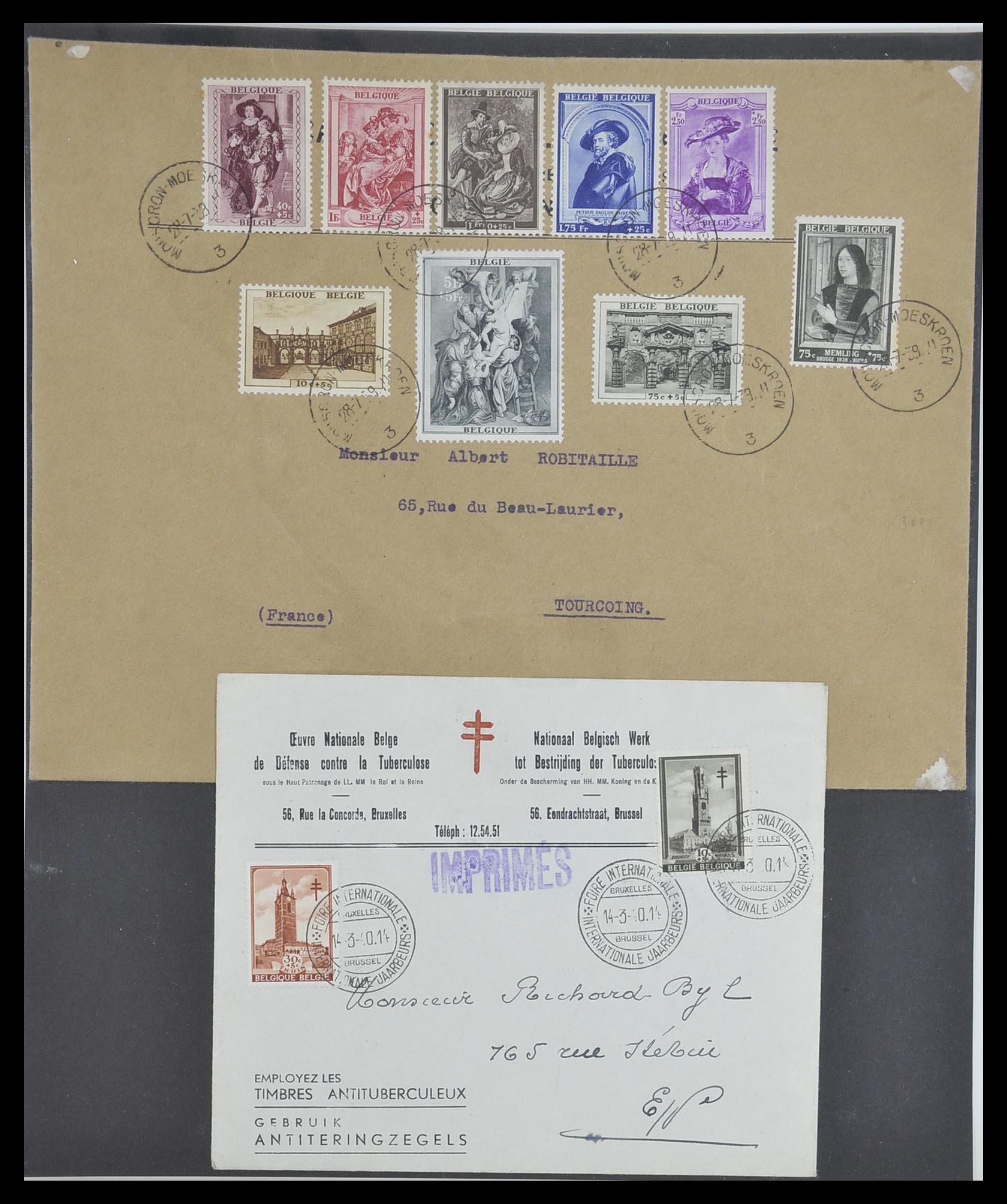 33881 054 - Stamp collection 33881 Belgium covers 1914-1972.