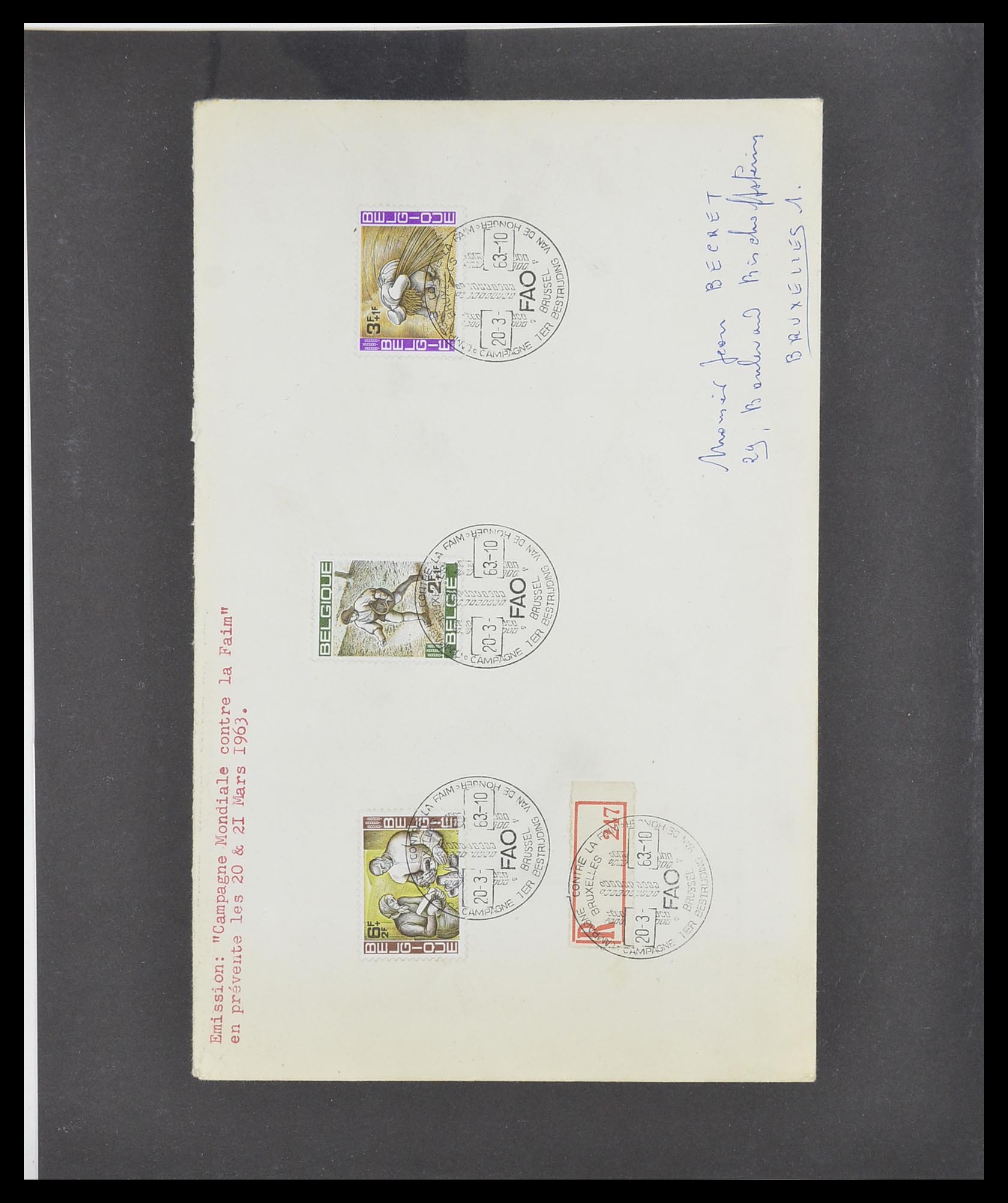 33881 202 - Stamp collection 33881 Belgium covers 1914-1972.
