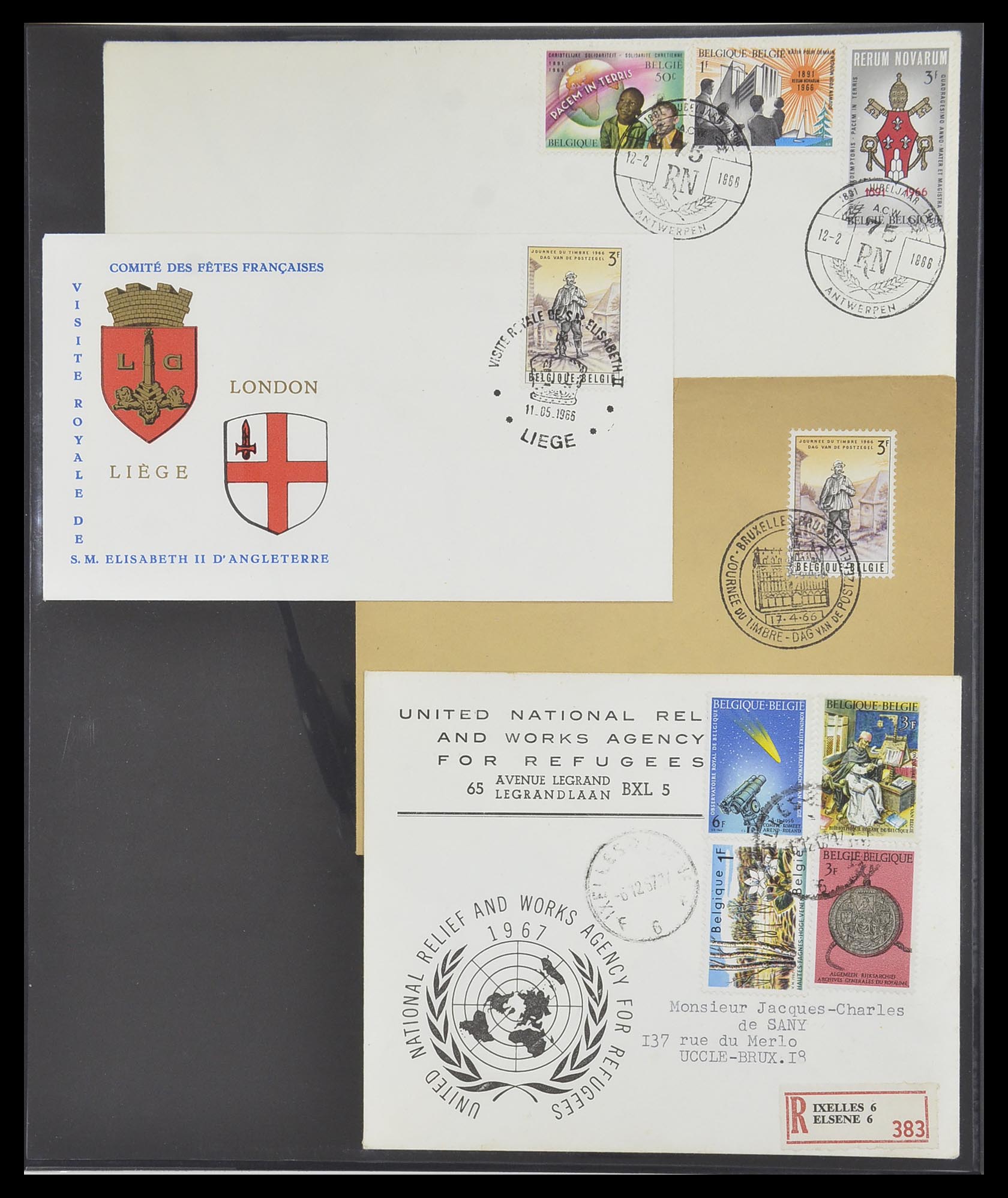 33881 219 - Stamp collection 33881 Belgium covers 1914-1972.