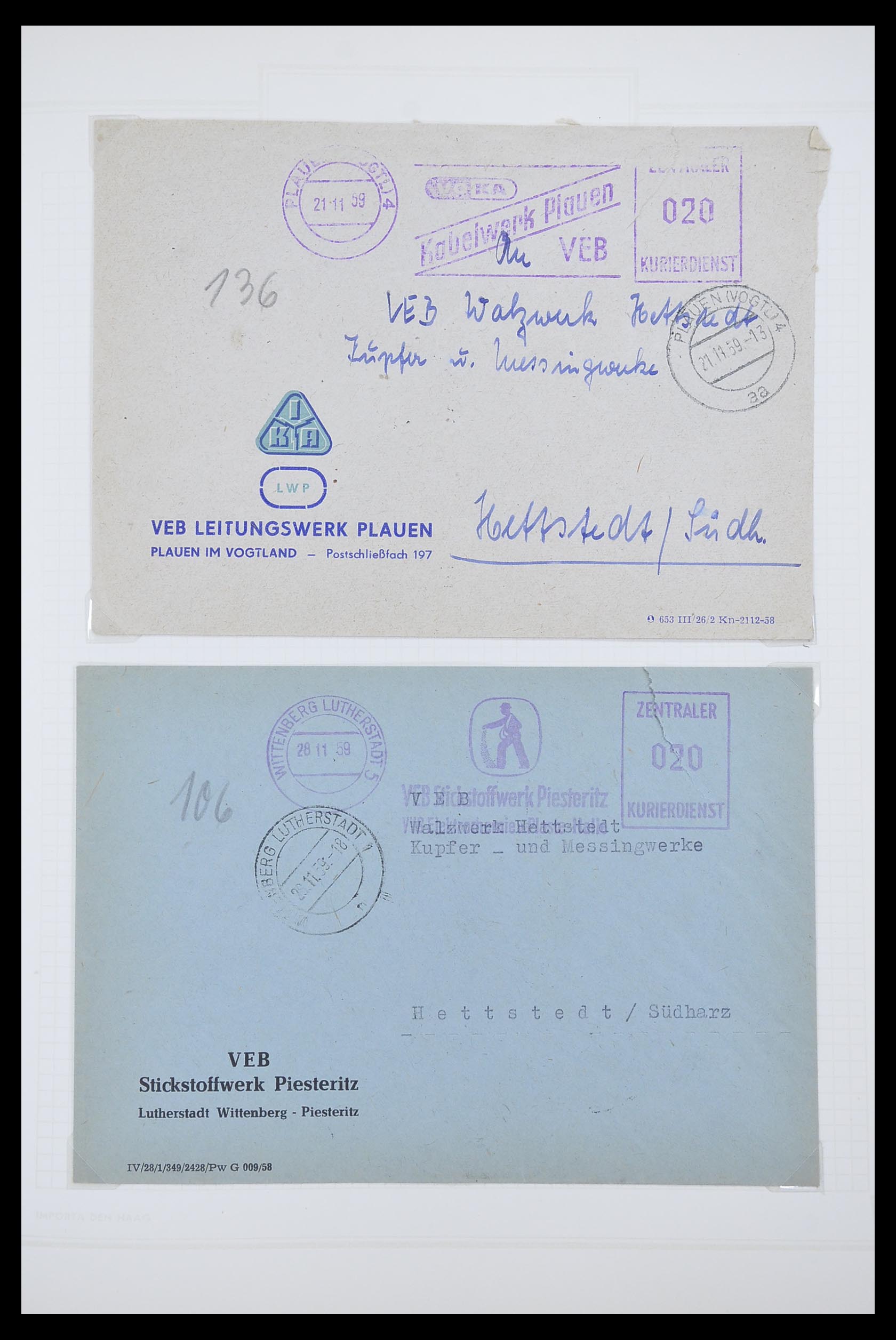 33883 002 - Stamp collection 33883 DDR service covers 1956-1986.