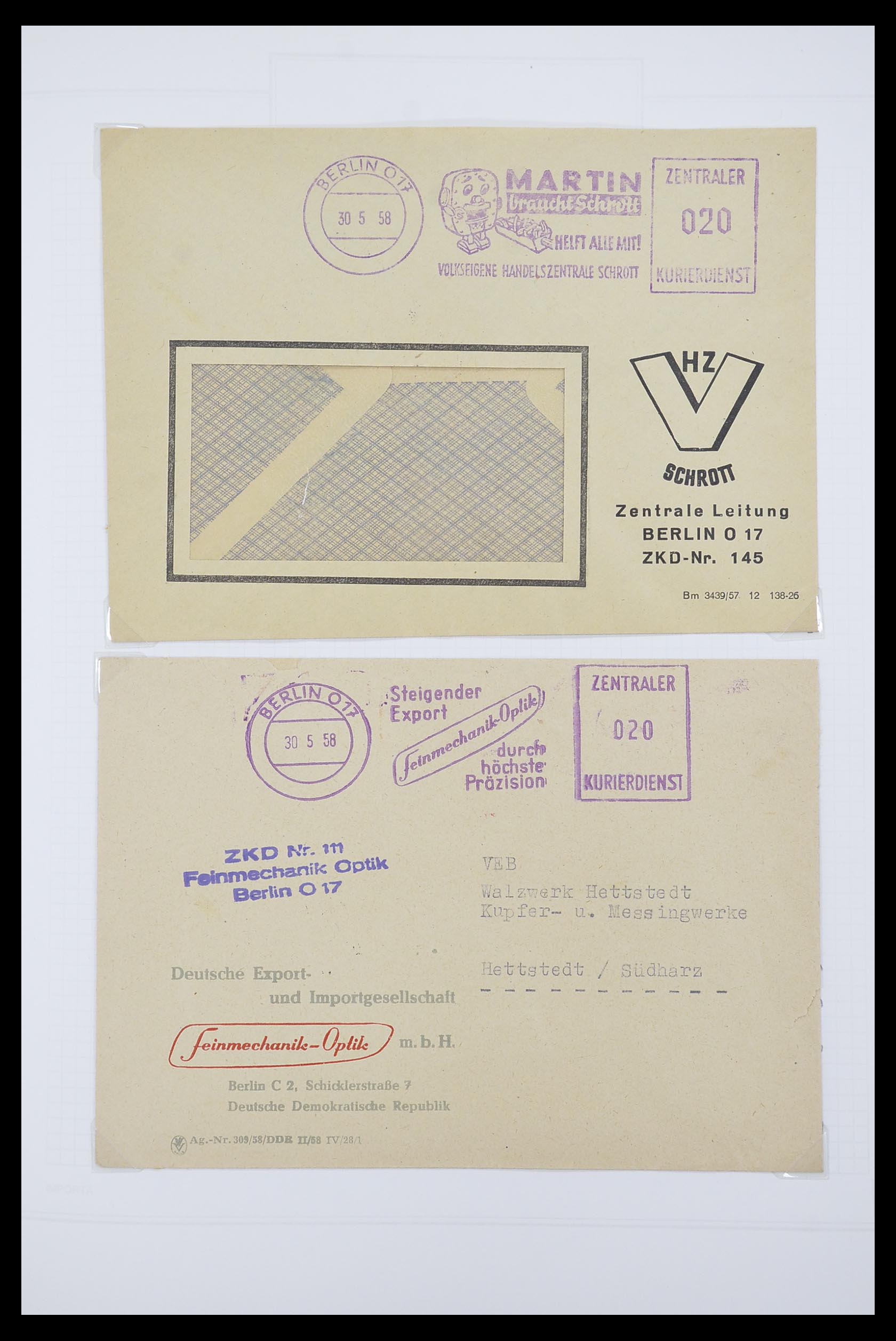 33883 005 - Stamp collection 33883 DDR service covers 1956-1986.