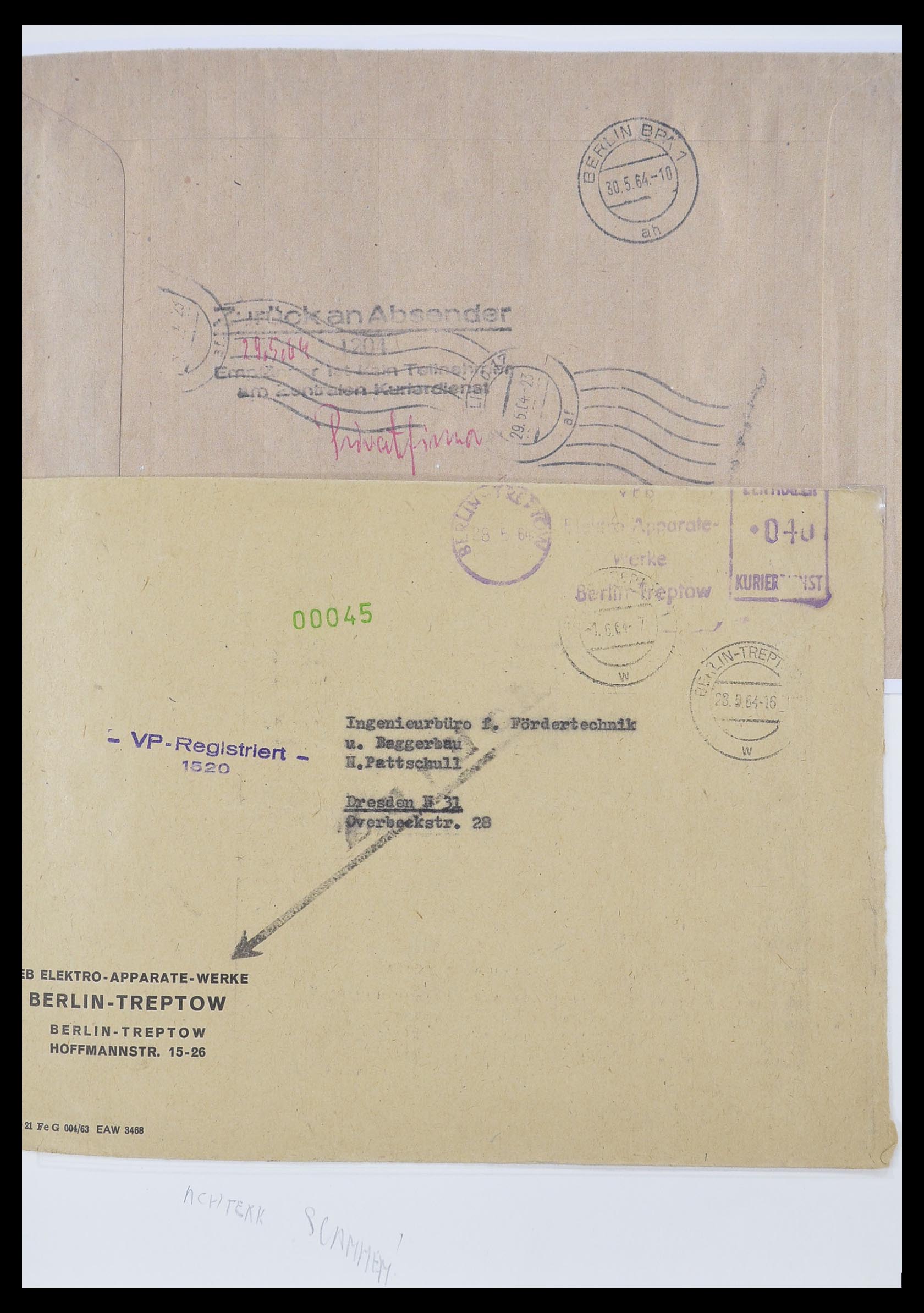 33883 012 - Postzegelverzameling 33883 DDR dienstbrieven 1956-1986.