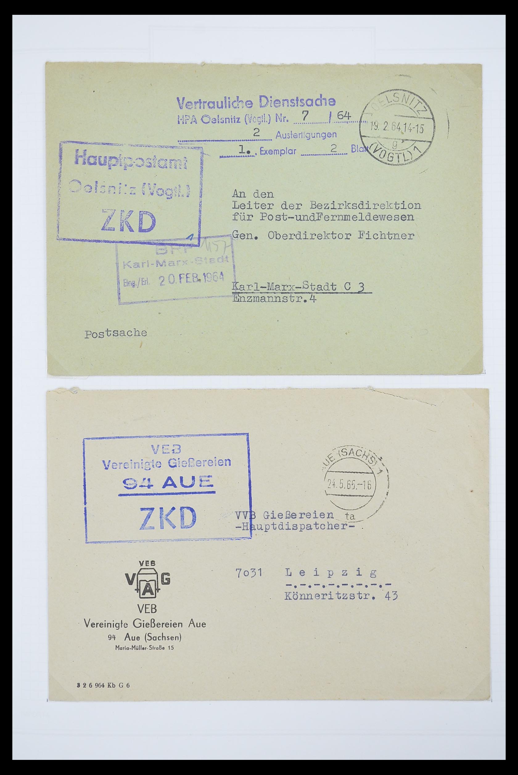 33883 016 - Stamp collection 33883 DDR service covers 1956-1986.