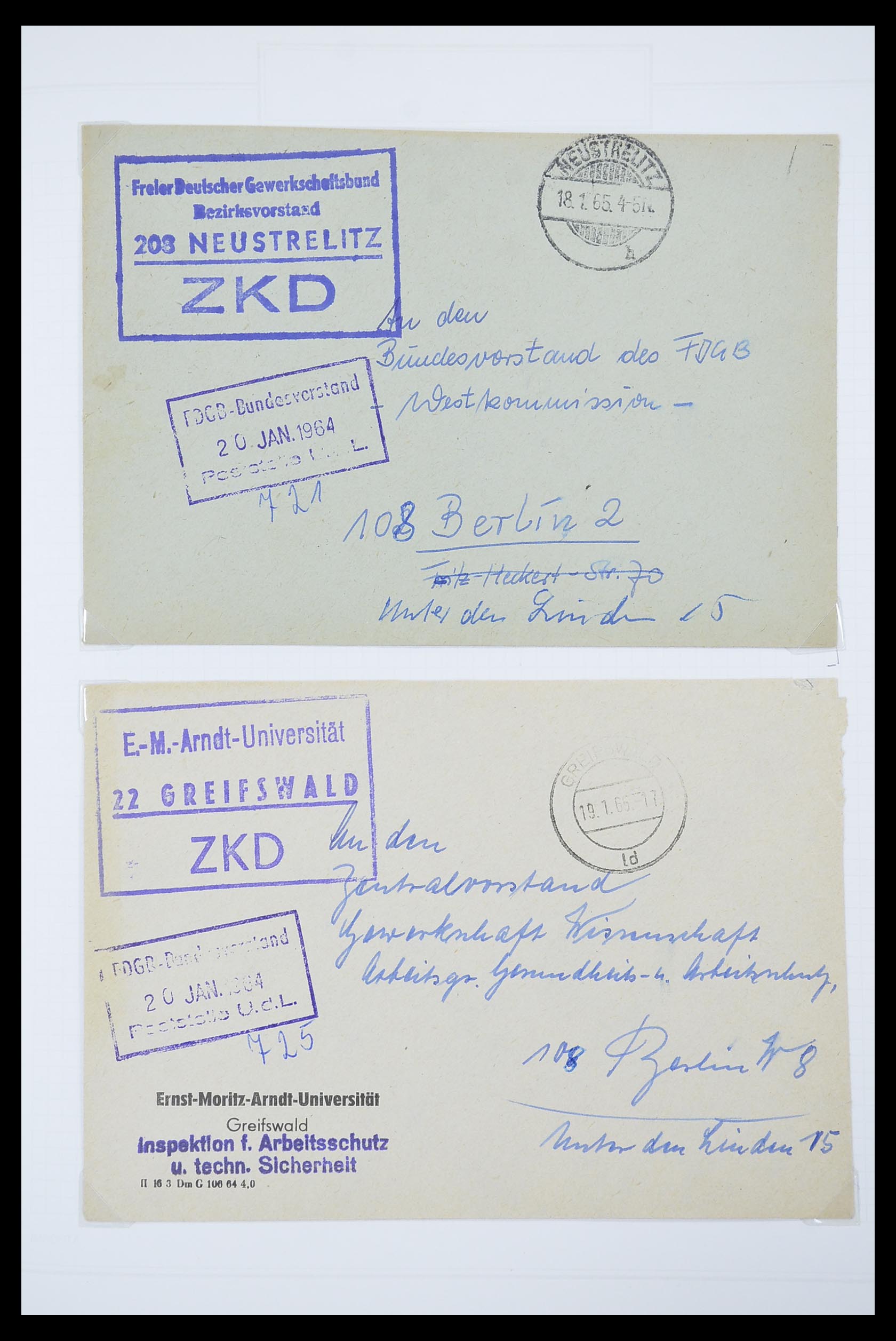 33883 017 - Postzegelverzameling 33883 DDR dienstbrieven 1956-1986.