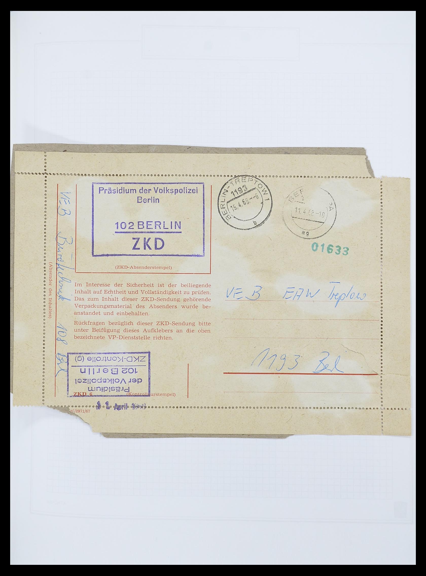33883 021 - Postzegelverzameling 33883 DDR dienstbrieven 1956-1986.