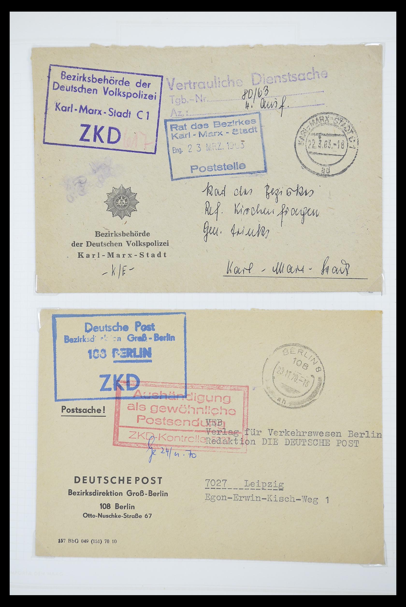 33883 026 - Postzegelverzameling 33883 DDR dienstbrieven 1956-1986.