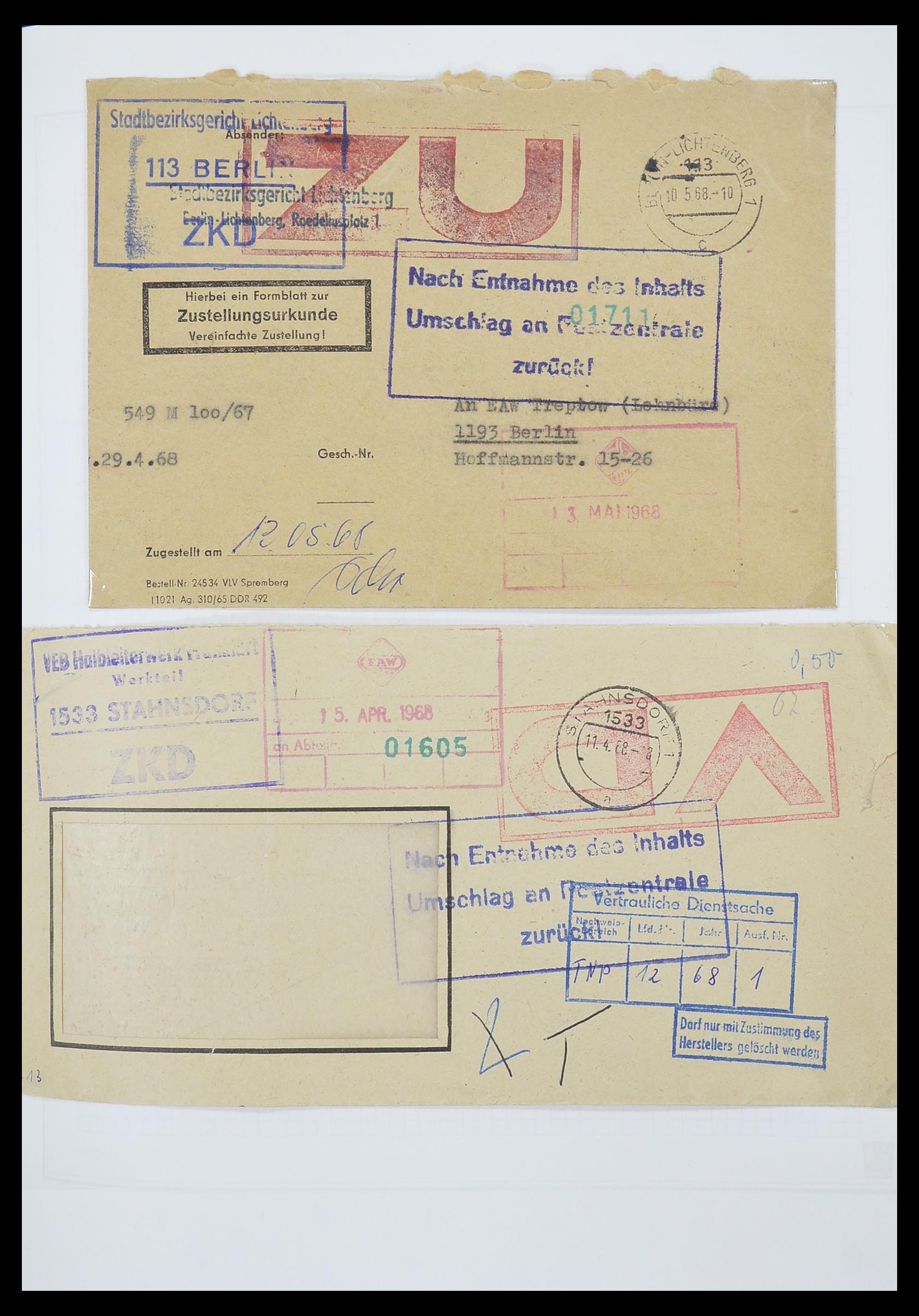 33883 033 - Stamp collection 33883 DDR service covers 1956-1986.