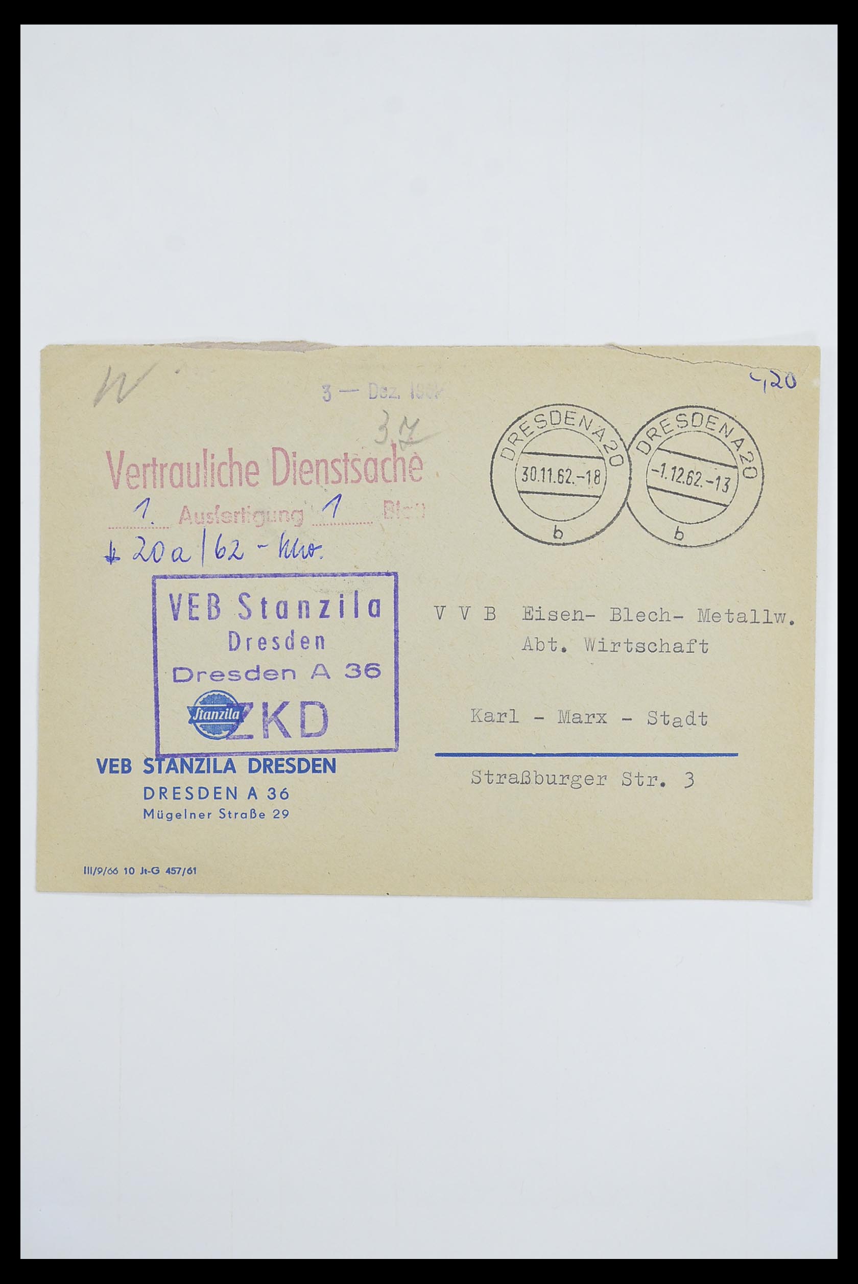 33883 034 - Postzegelverzameling 33883 DDR dienstbrieven 1956-1986.