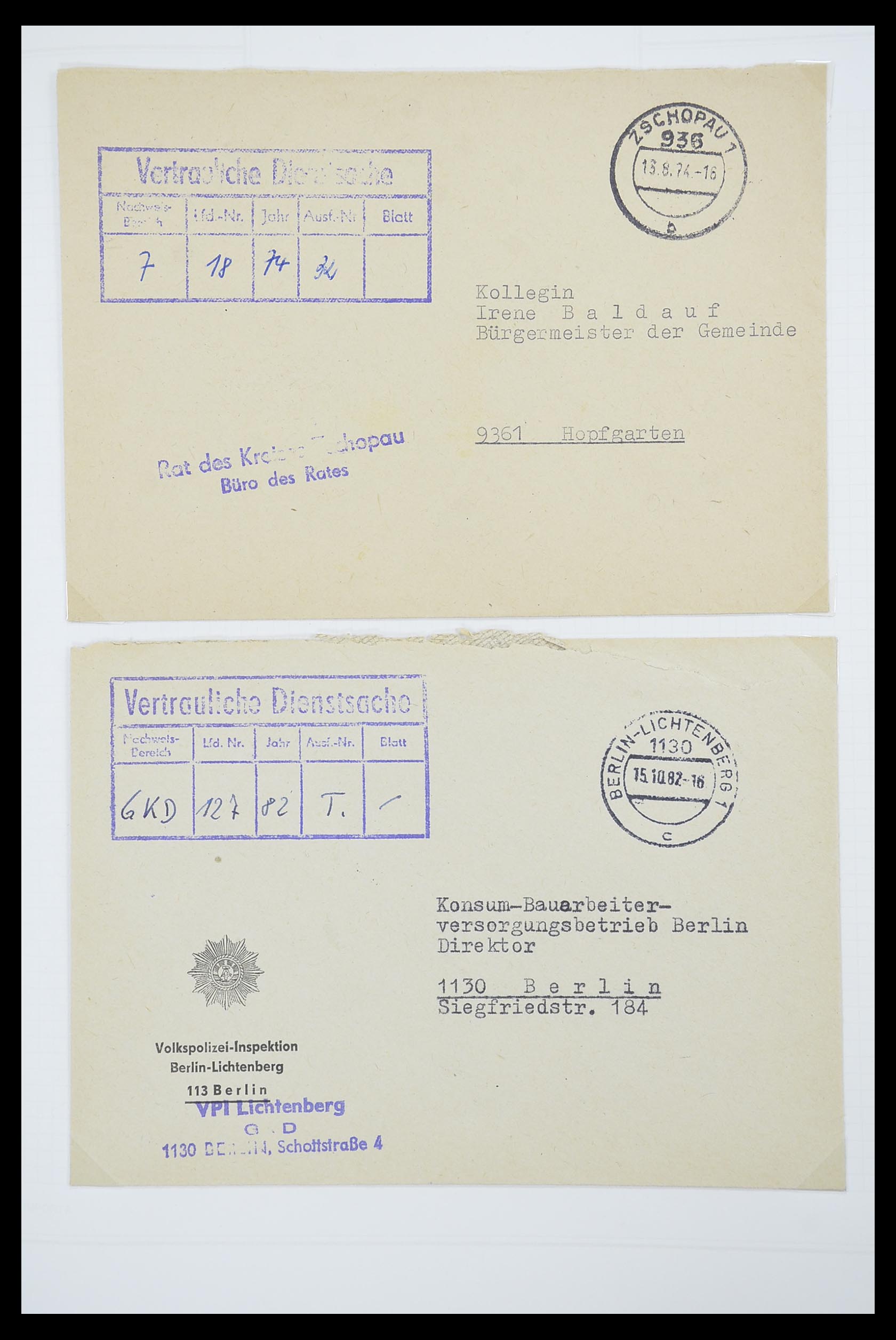 33883 038 - Stamp collection 33883 DDR service covers 1956-1986.