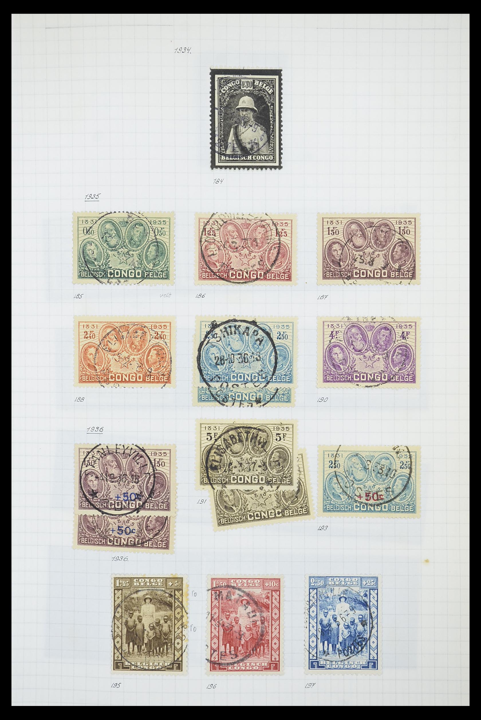 33885 063 - Postzegelverzameling 33885 Belgisch Congo 1886-1960.