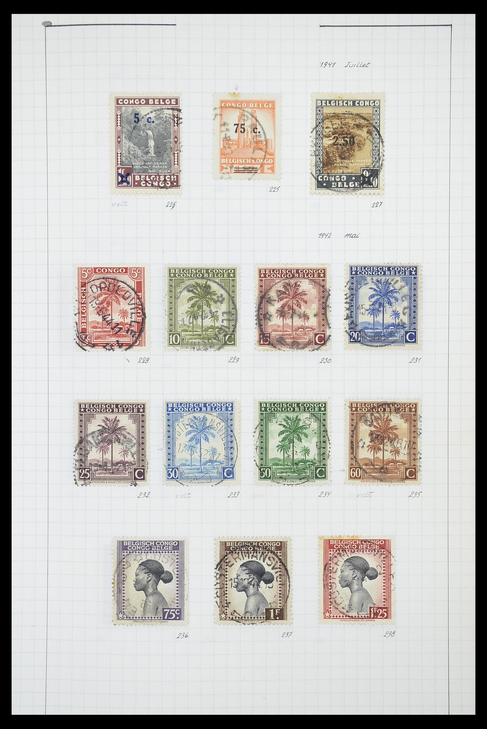 33885 074 - Postzegelverzameling 33885 Belgisch Congo 1886-1960.