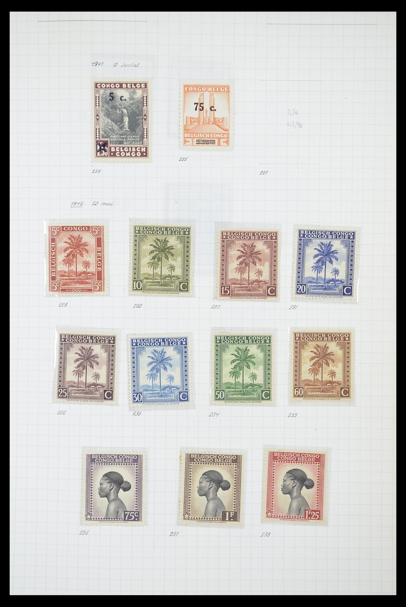 33885 075 - Postzegelverzameling 33885 Belgisch Congo 1886-1960.