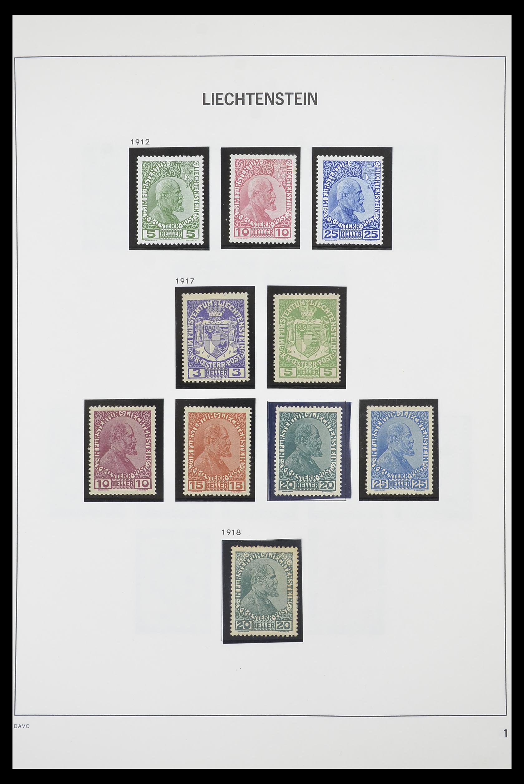 33890 001 - Postzegelverzameling 33890 Liechtenstein 1912-1986.
