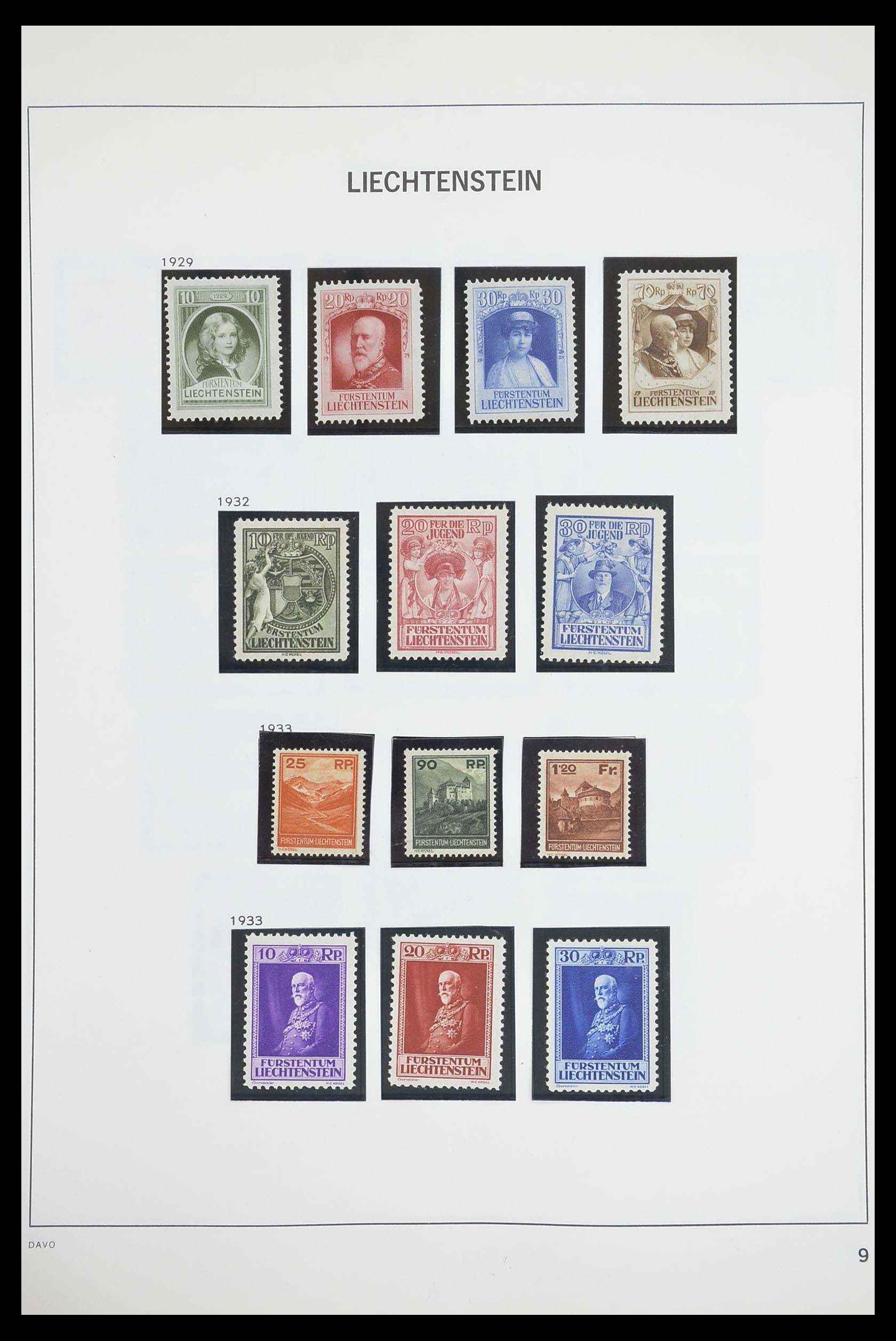 33890 010 - Postzegelverzameling 33890 Liechtenstein 1912-1986.