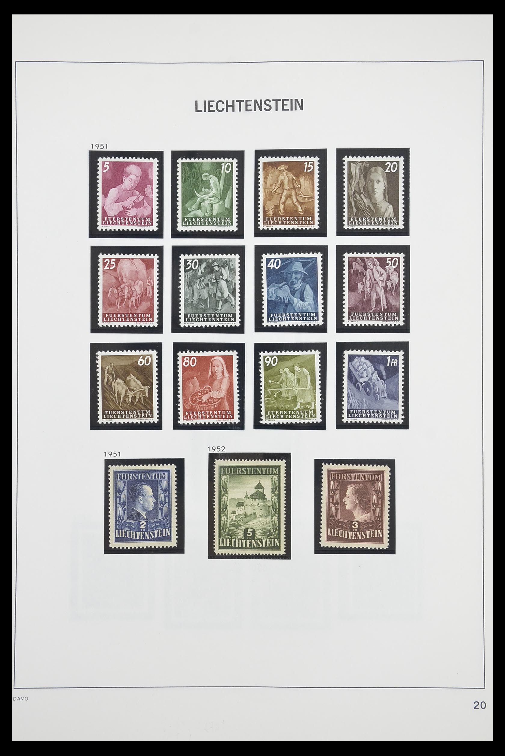 33890 021 - Postzegelverzameling 33890 Liechtenstein 1912-1986.