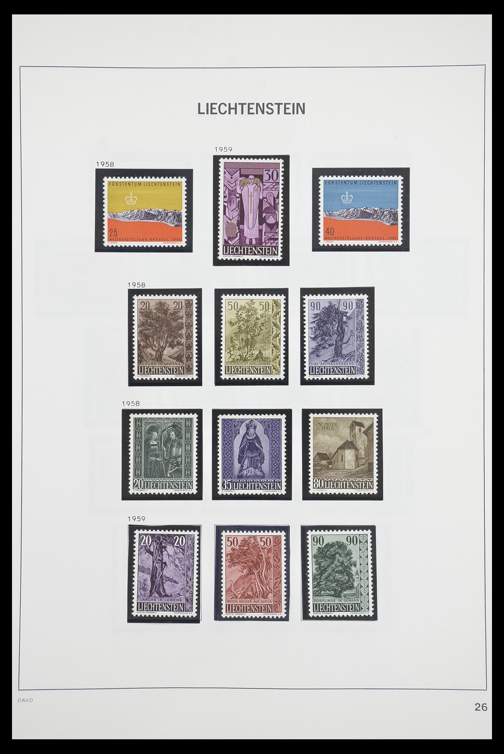 33890 027 - Postzegelverzameling 33890 Liechtenstein 1912-1986.