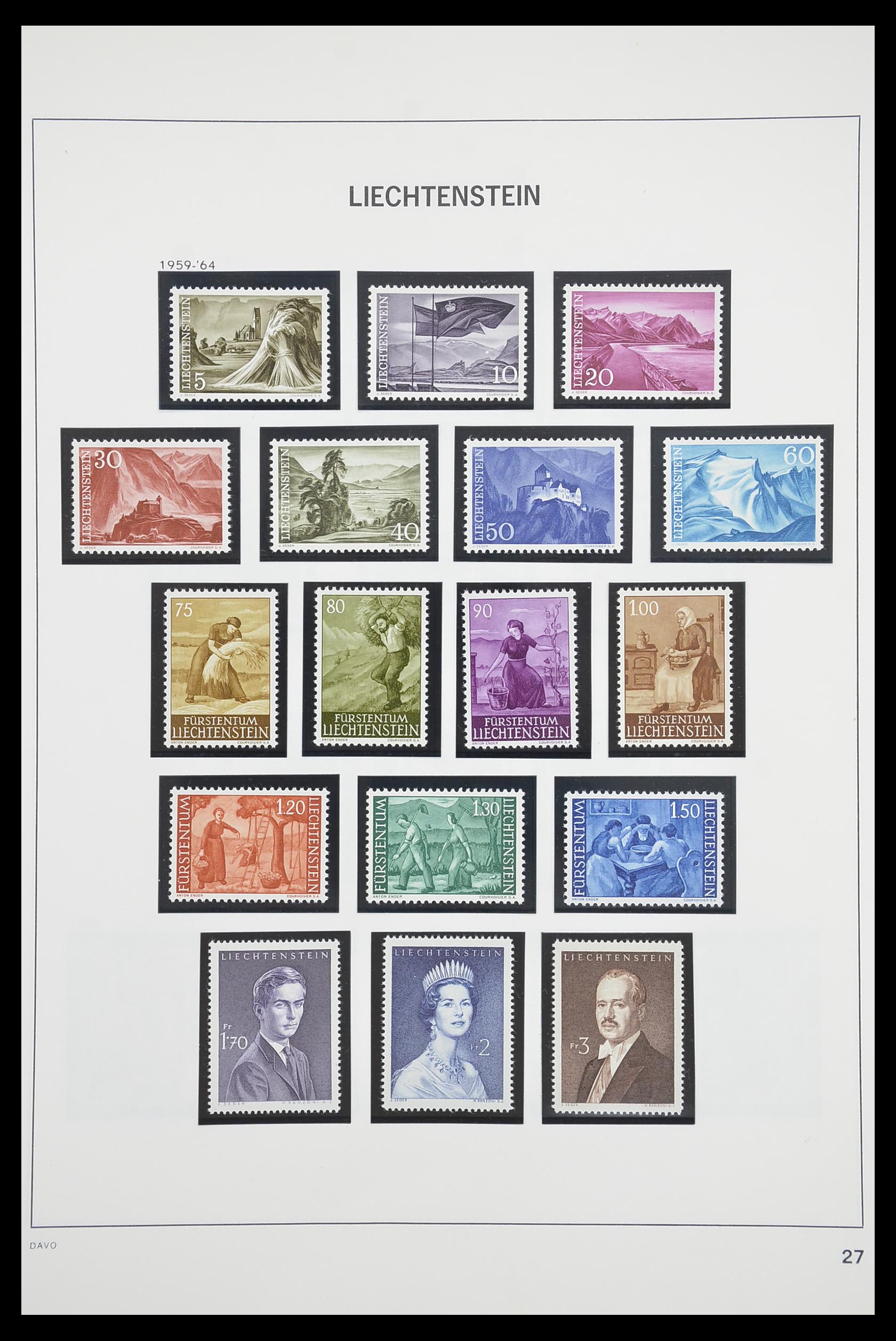 33890 028 - Postzegelverzameling 33890 Liechtenstein 1912-1986.