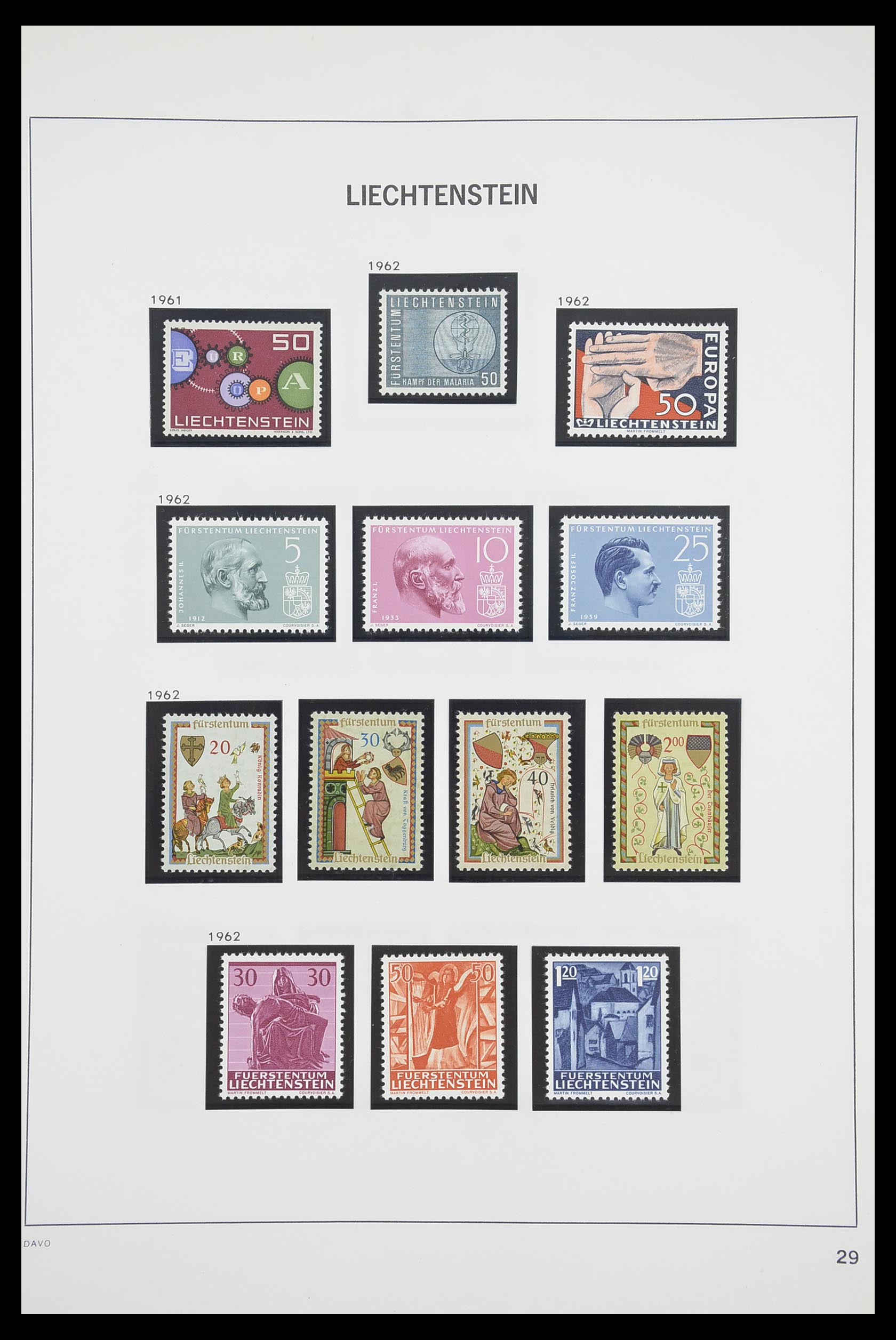 33890 030 - Postzegelverzameling 33890 Liechtenstein 1912-1986.