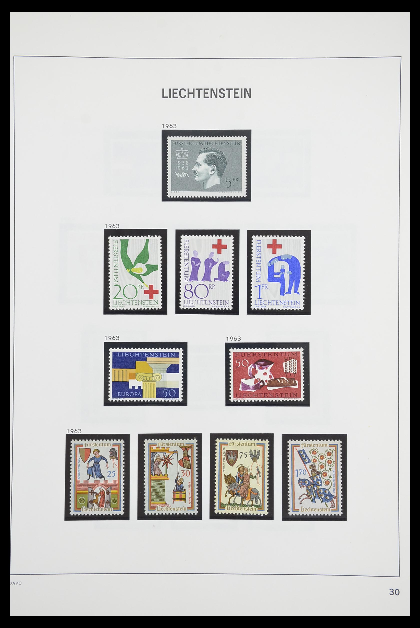 33890 031 - Postzegelverzameling 33890 Liechtenstein 1912-1986.