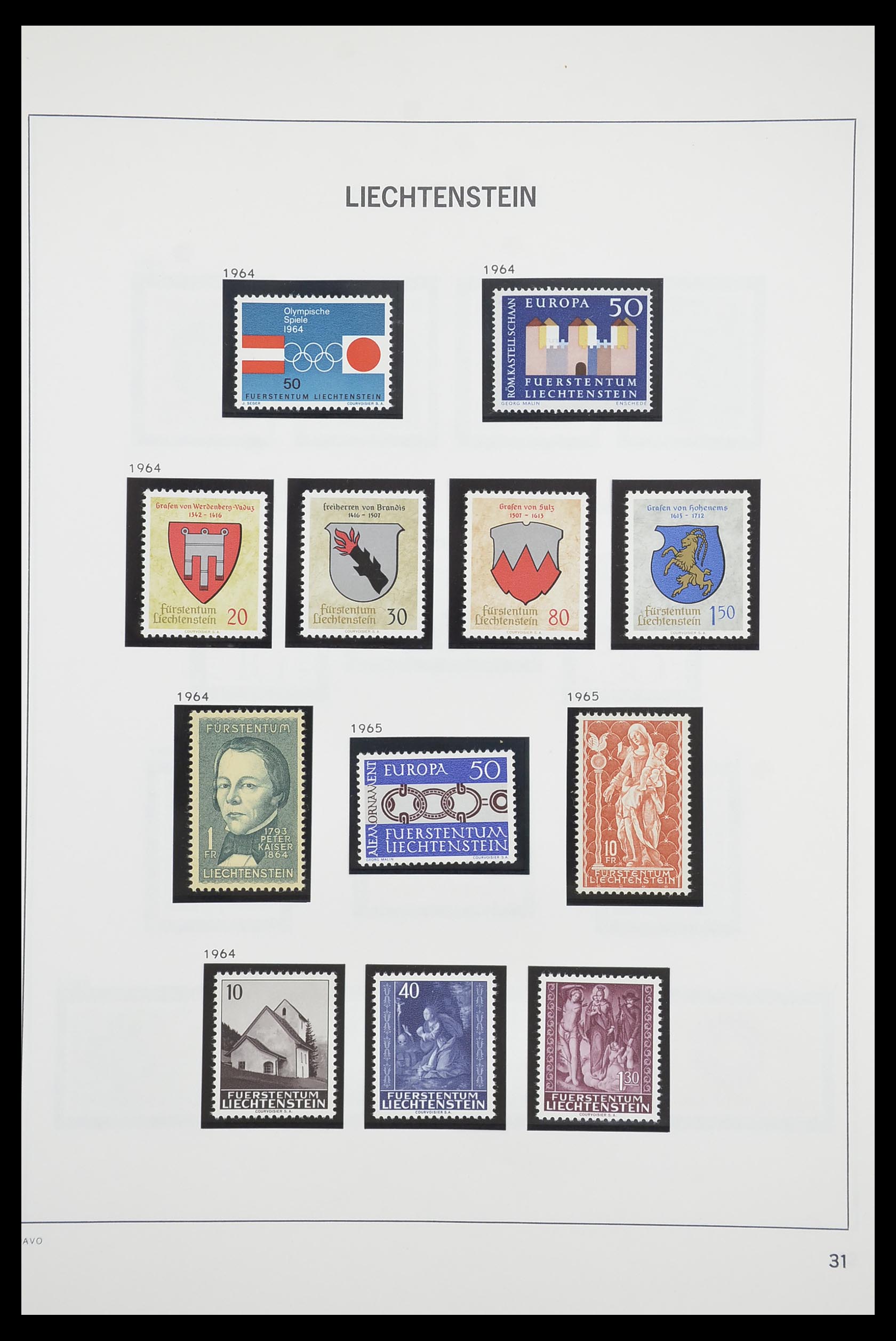 33890 032 - Postzegelverzameling 33890 Liechtenstein 1912-1986.