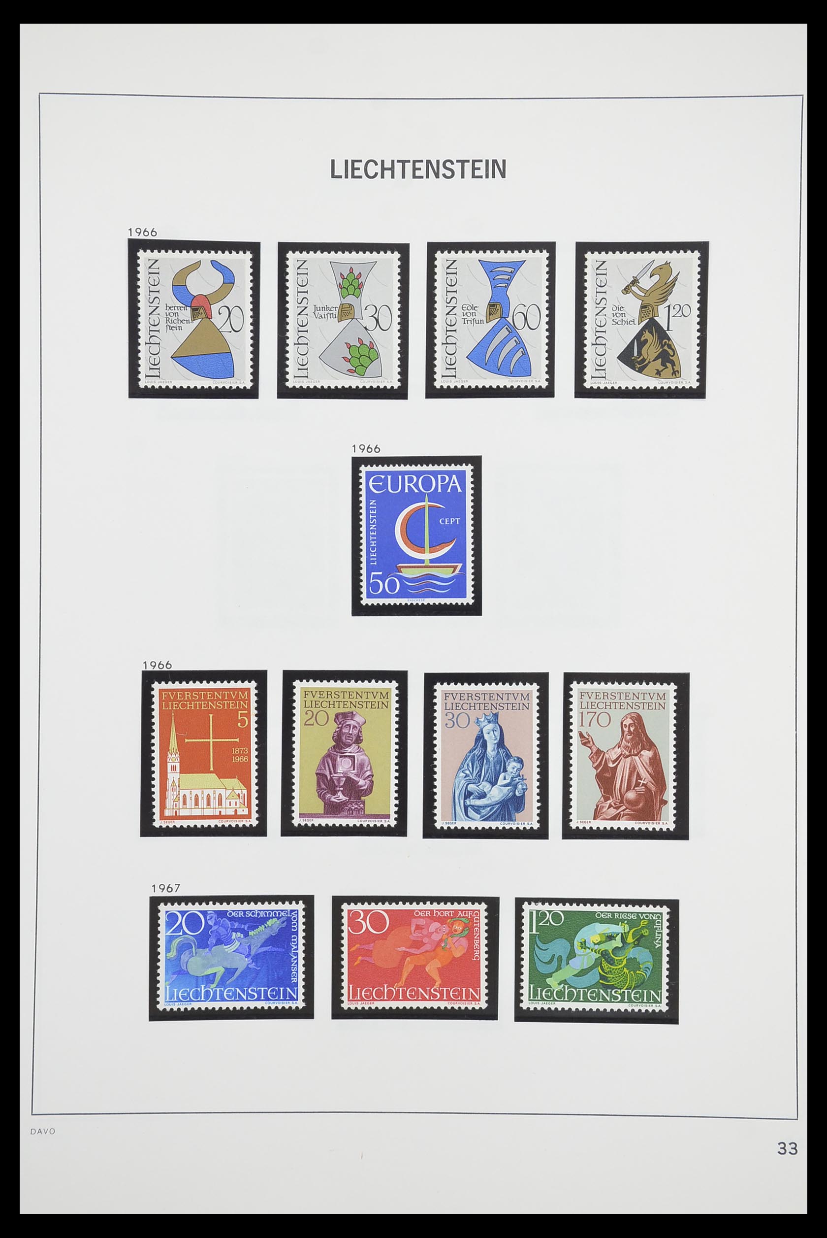 33890 034 - Postzegelverzameling 33890 Liechtenstein 1912-1986.