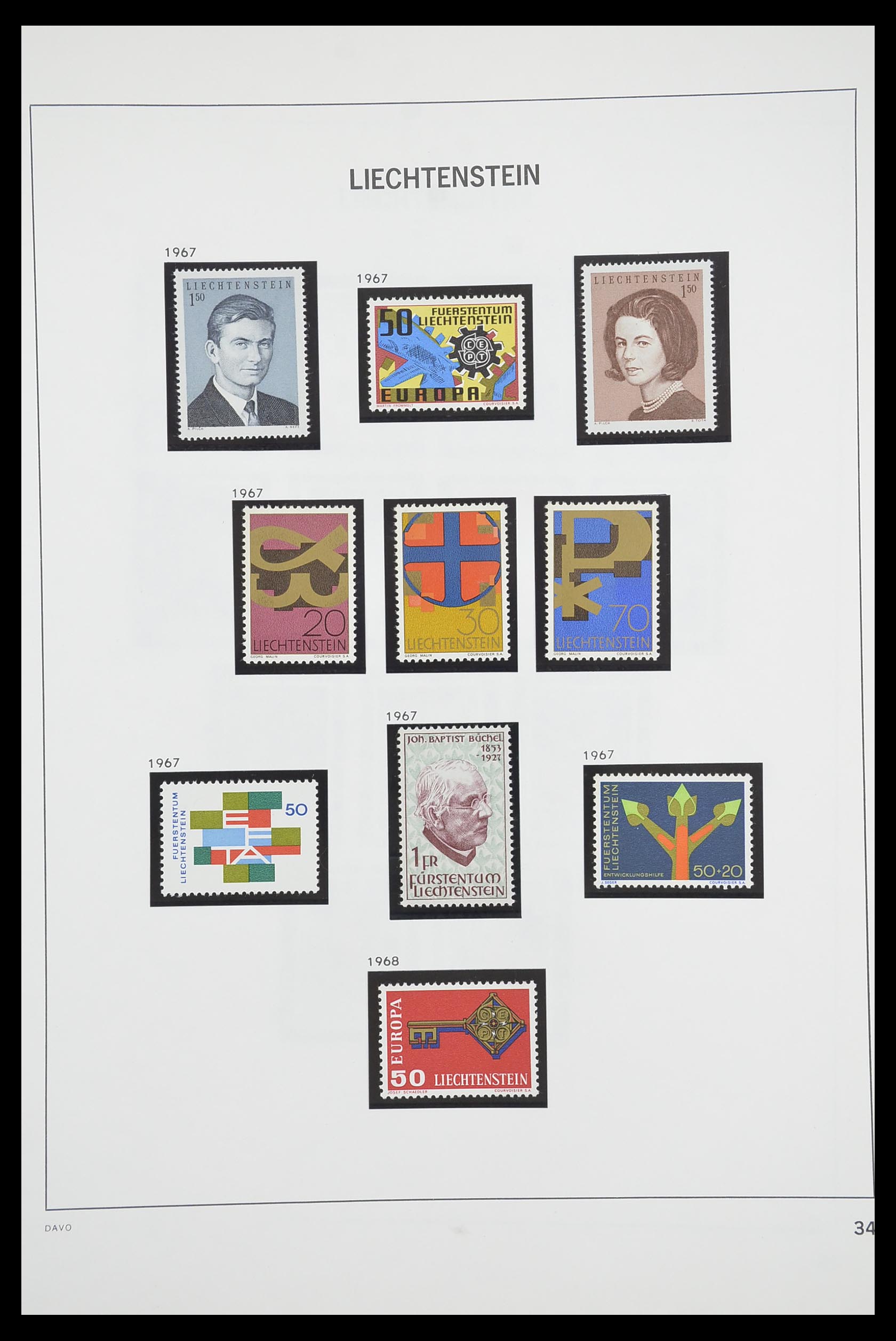 33890 035 - Stamp collection 33890 Liechtenstein 1912-1986.