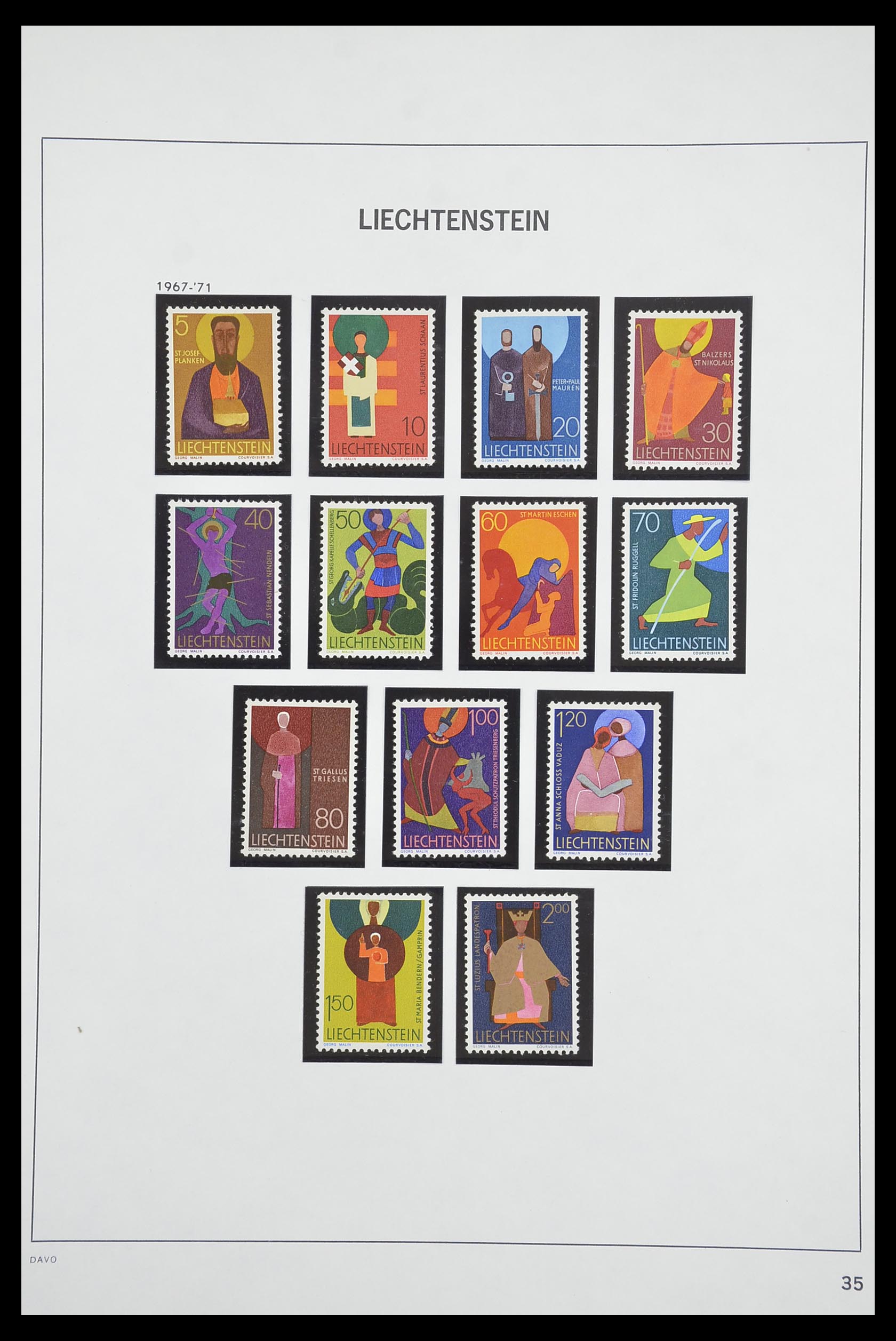 33890 036 - Postzegelverzameling 33890 Liechtenstein 1912-1986.