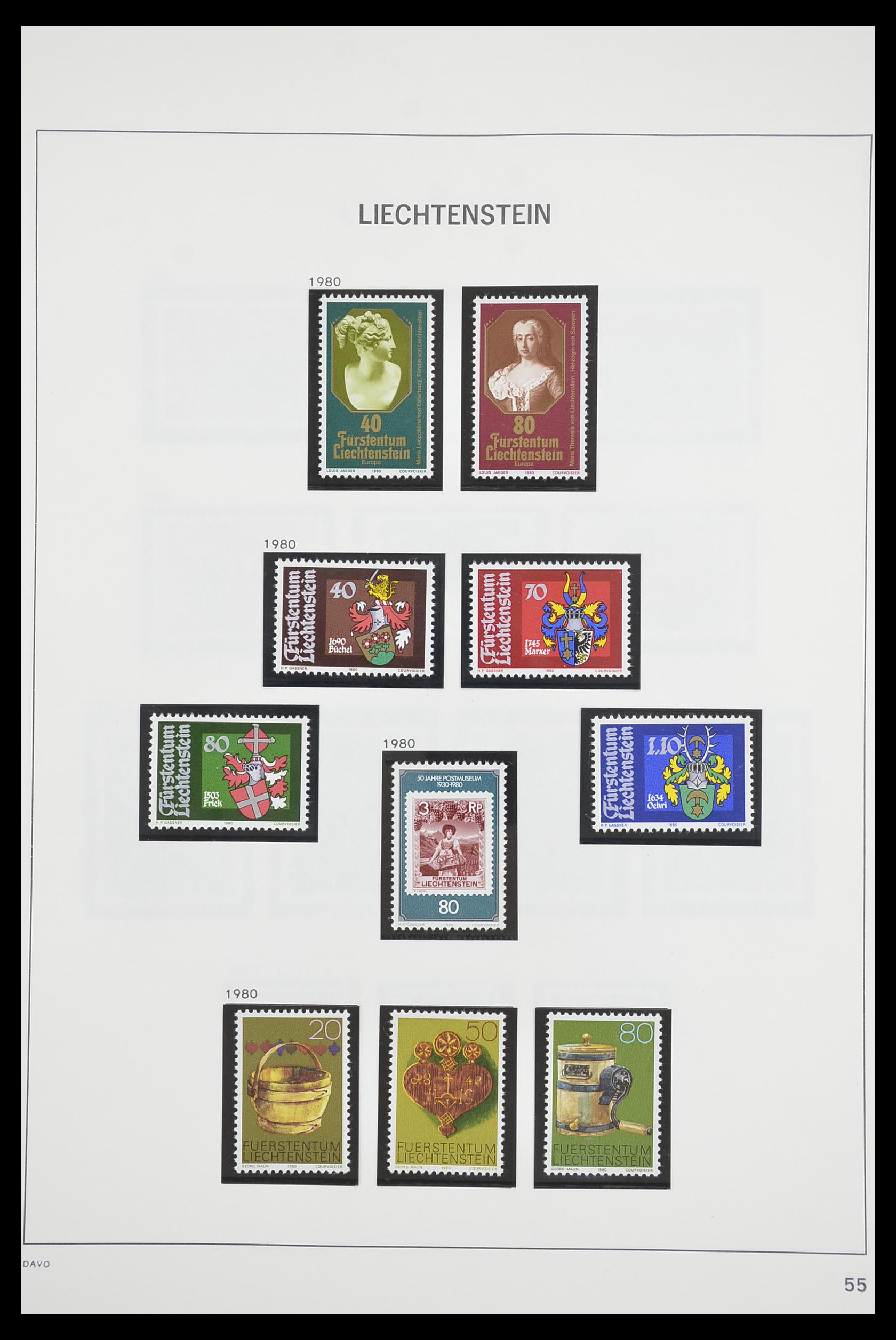 33890 056 - Postzegelverzameling 33890 Liechtenstein 1912-1986.