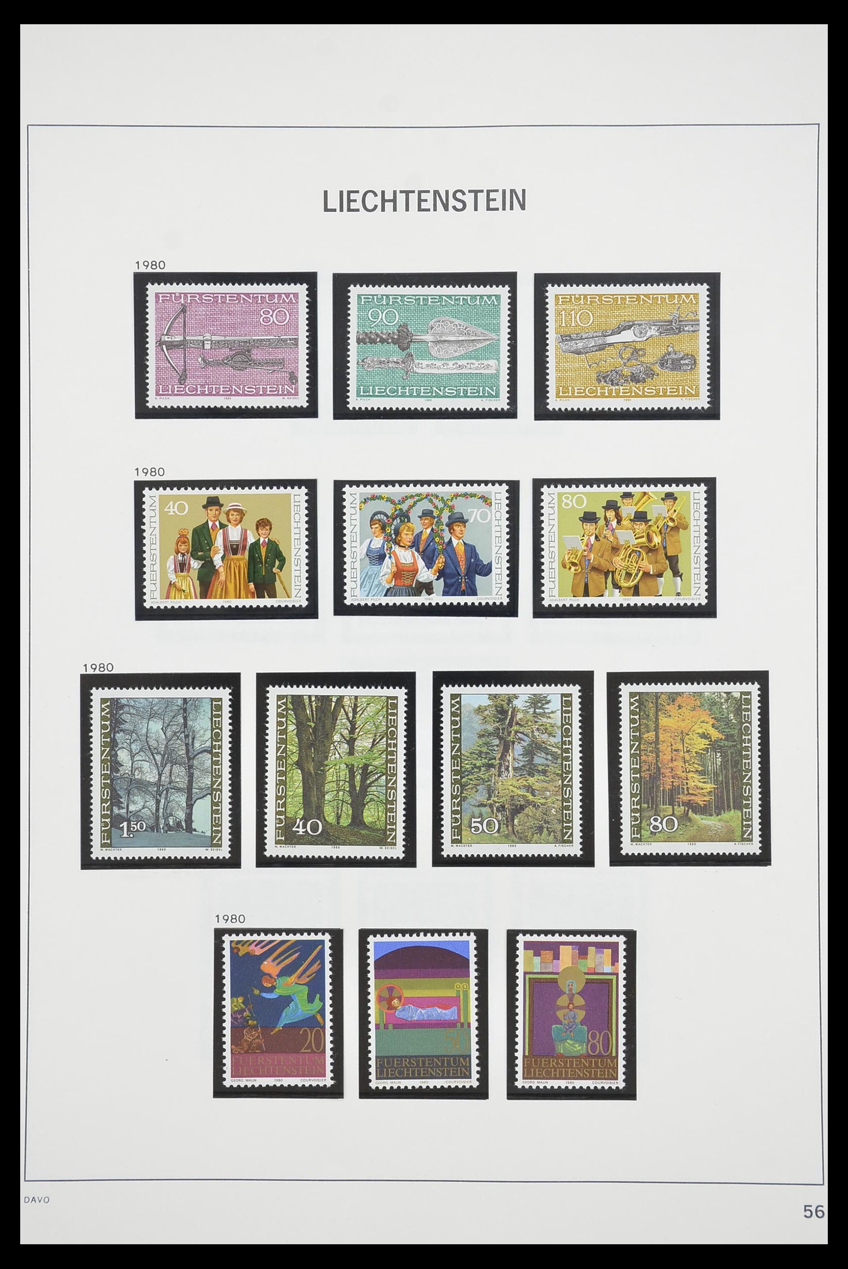 33890 057 - Postzegelverzameling 33890 Liechtenstein 1912-1986.