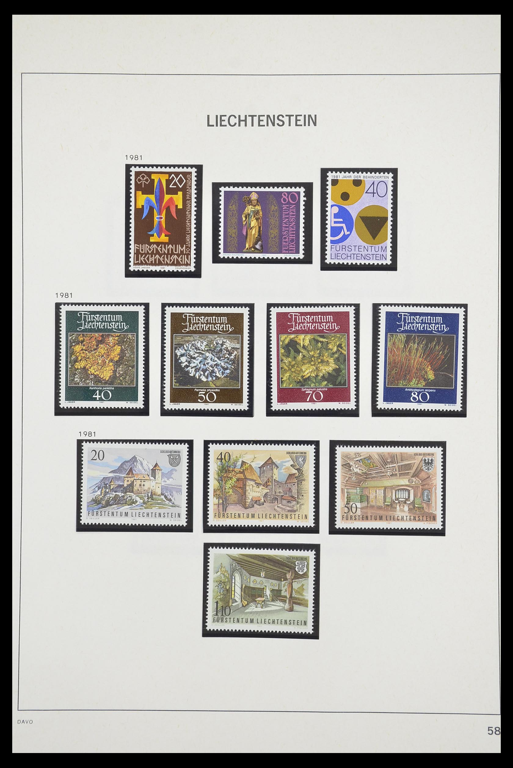 33890 059 - Postzegelverzameling 33890 Liechtenstein 1912-1986.