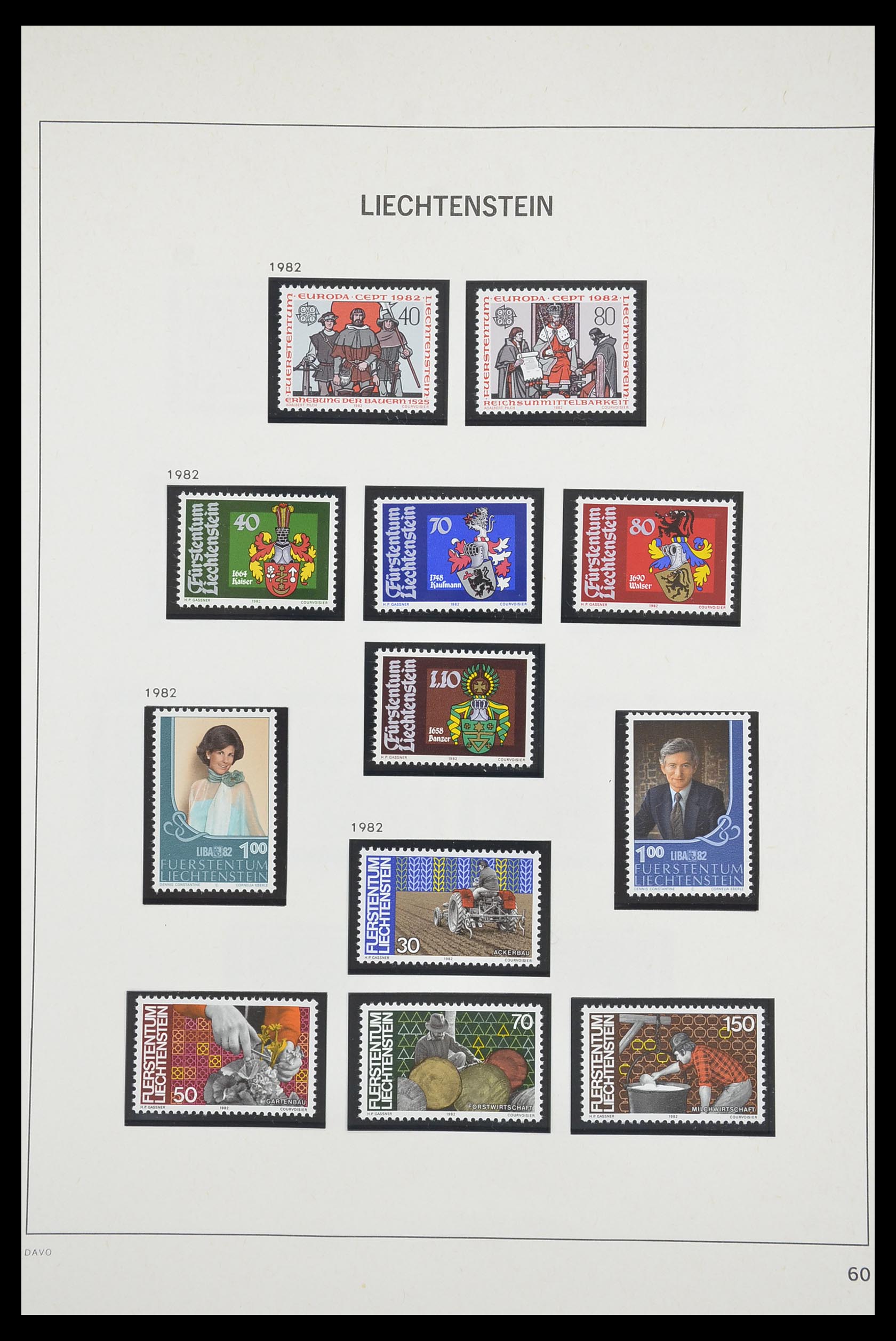 33890 061 - Postzegelverzameling 33890 Liechtenstein 1912-1986.